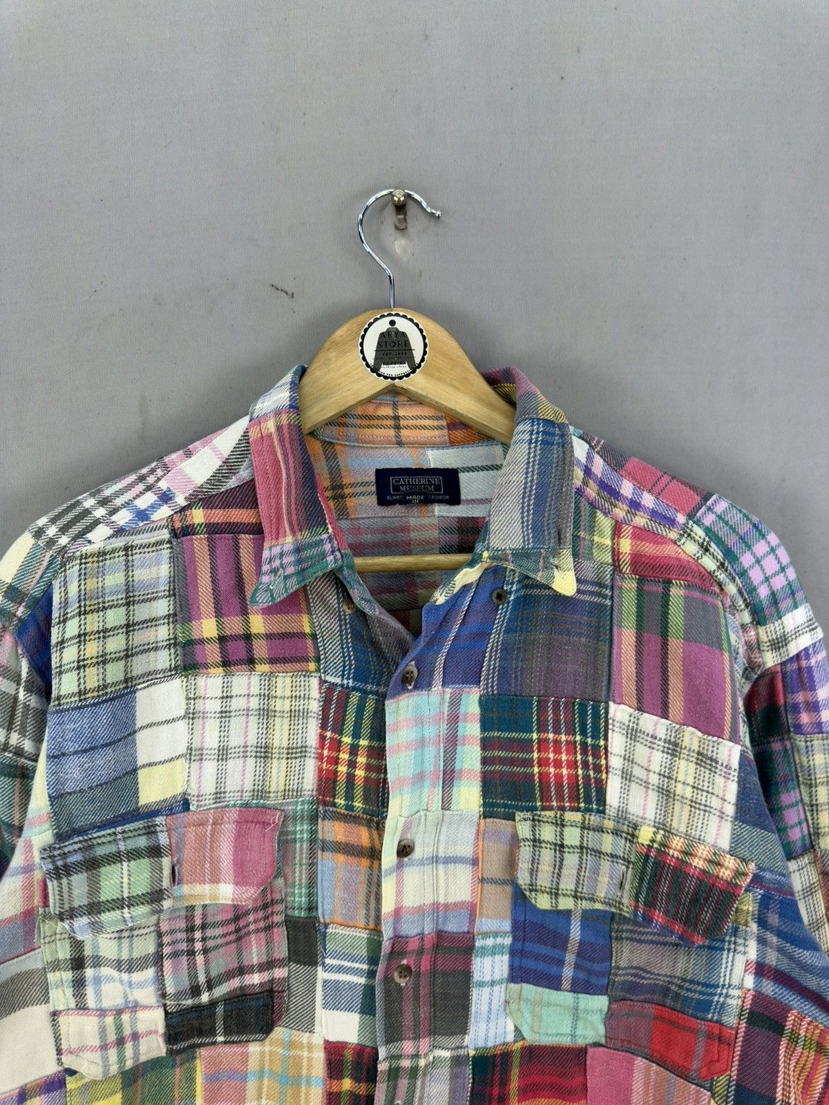 Japanese Brand Patchwork Flannel Shirt Button Up by Catherine Museum Size US L / EU 52-54 / 3 - 7 Thumbnail
