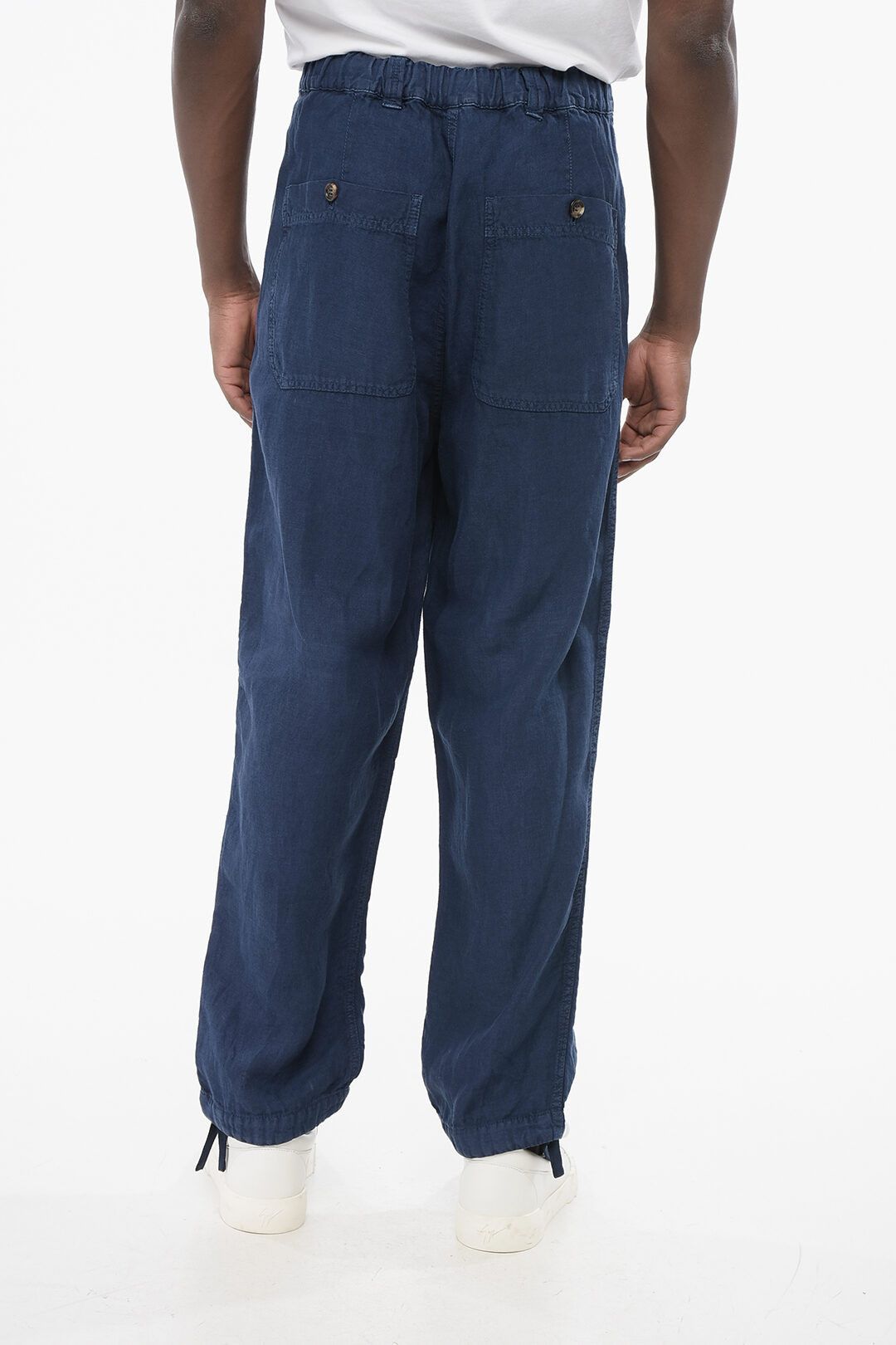 Brunello Cucinelli og1mm0825 4-Pocketed Linen Pant in Blue Size US 38 / EU 54 - 4 Thumbnail