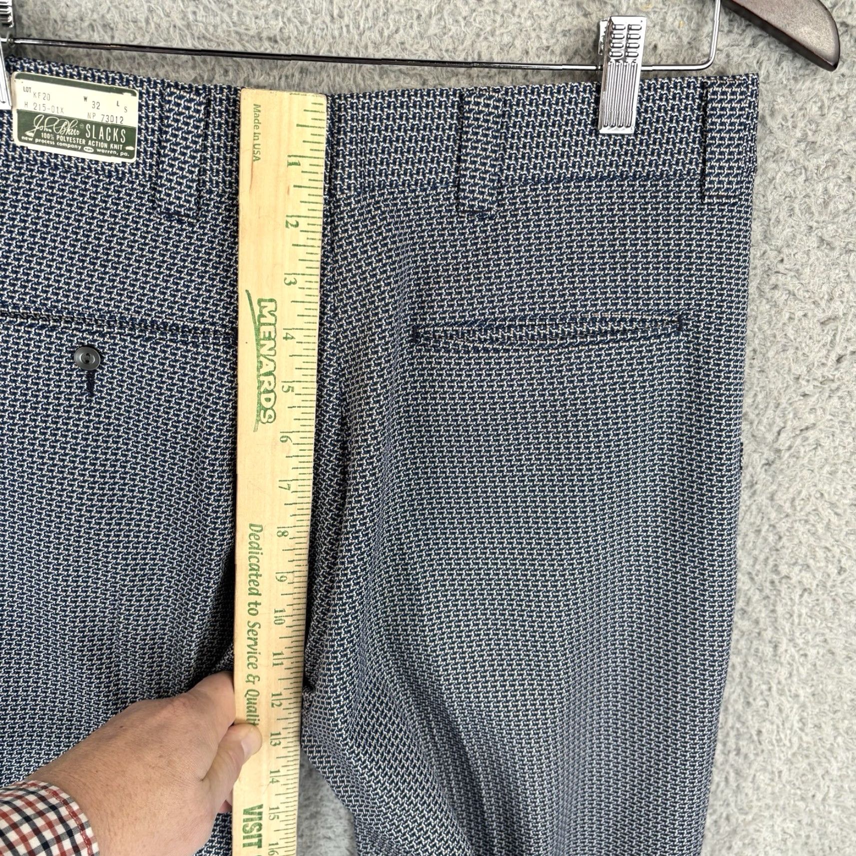 Blair VINTAGE John Blair Polyester Pants Mens 32x29 Navy Blue Disco 1970s USA Regular Inseam 29 Straight Leg Flare Leg Size US 32 / EU 48 - 7 Thumbnail