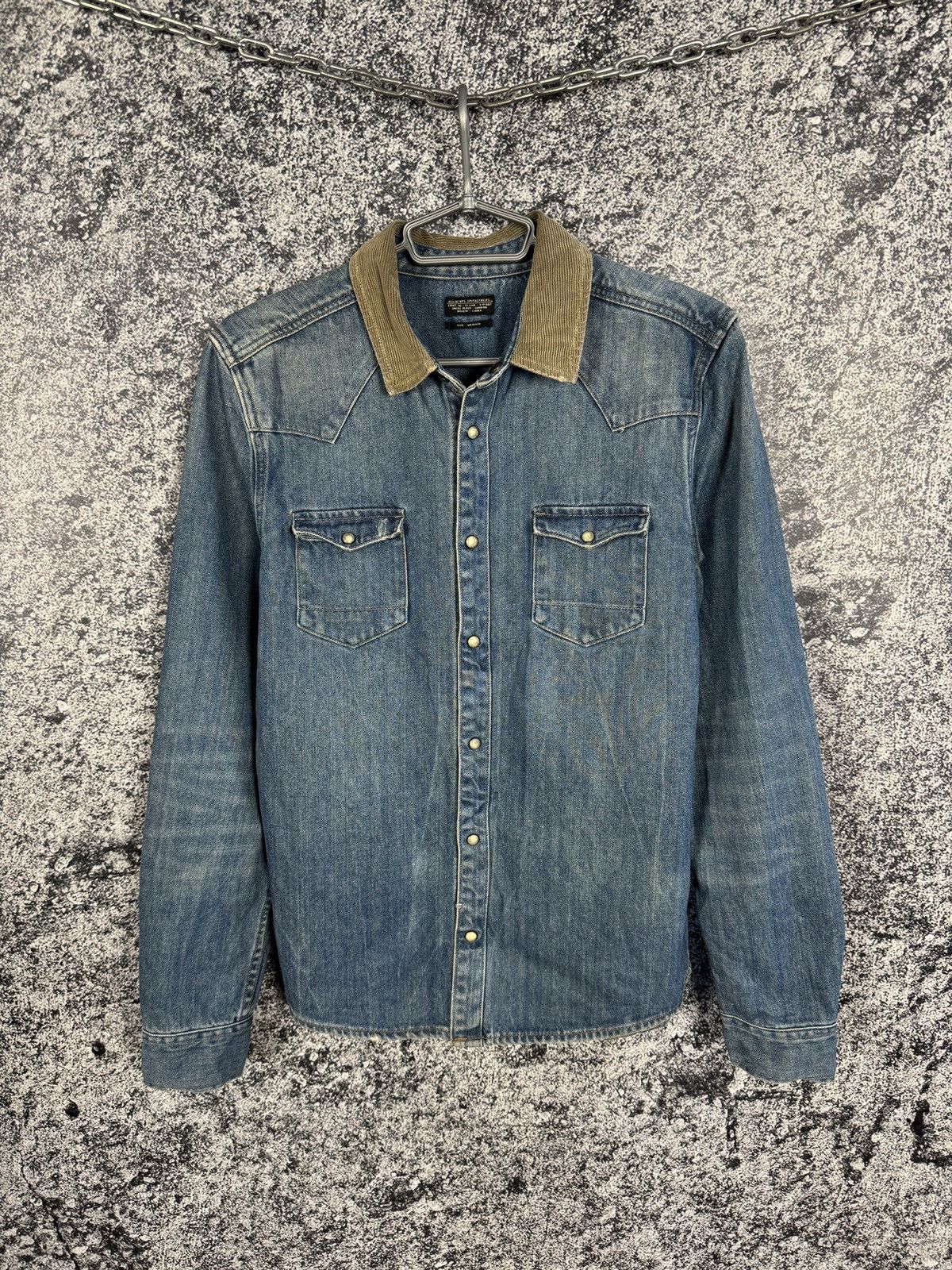 Allsaints Allsaints Spitalfields Bedford Denim Shirt Snap Button Sz M Size US M / EU 48-50 / 2 - 1 Thumbnail