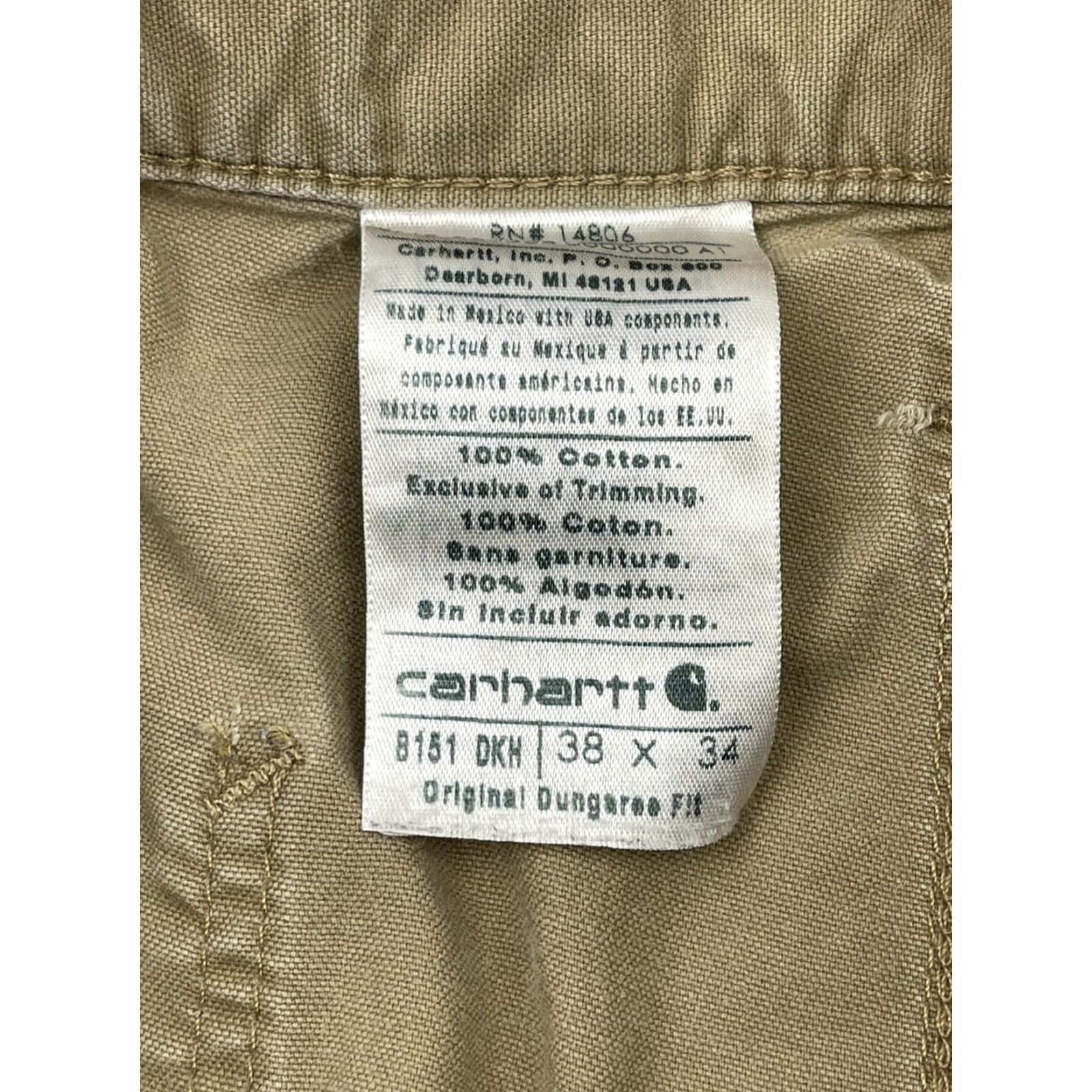 Carhartt VINTAGE Carhartt B151 DKH Canvas Carpenter Work Pants Mens 38 x 34 Straight Leg 5-Pocket Workwear Brown 100% Cotton DKH Size US 38 / EU 54 - 2 Thumbnail