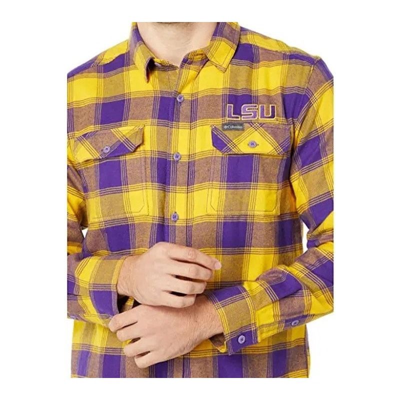 Columbia LSU Tigers Columbia Purple Gold XM7232-515 Flannel Shirt XL Size US XL / EU 56 / 4 - 3 Thumbnail