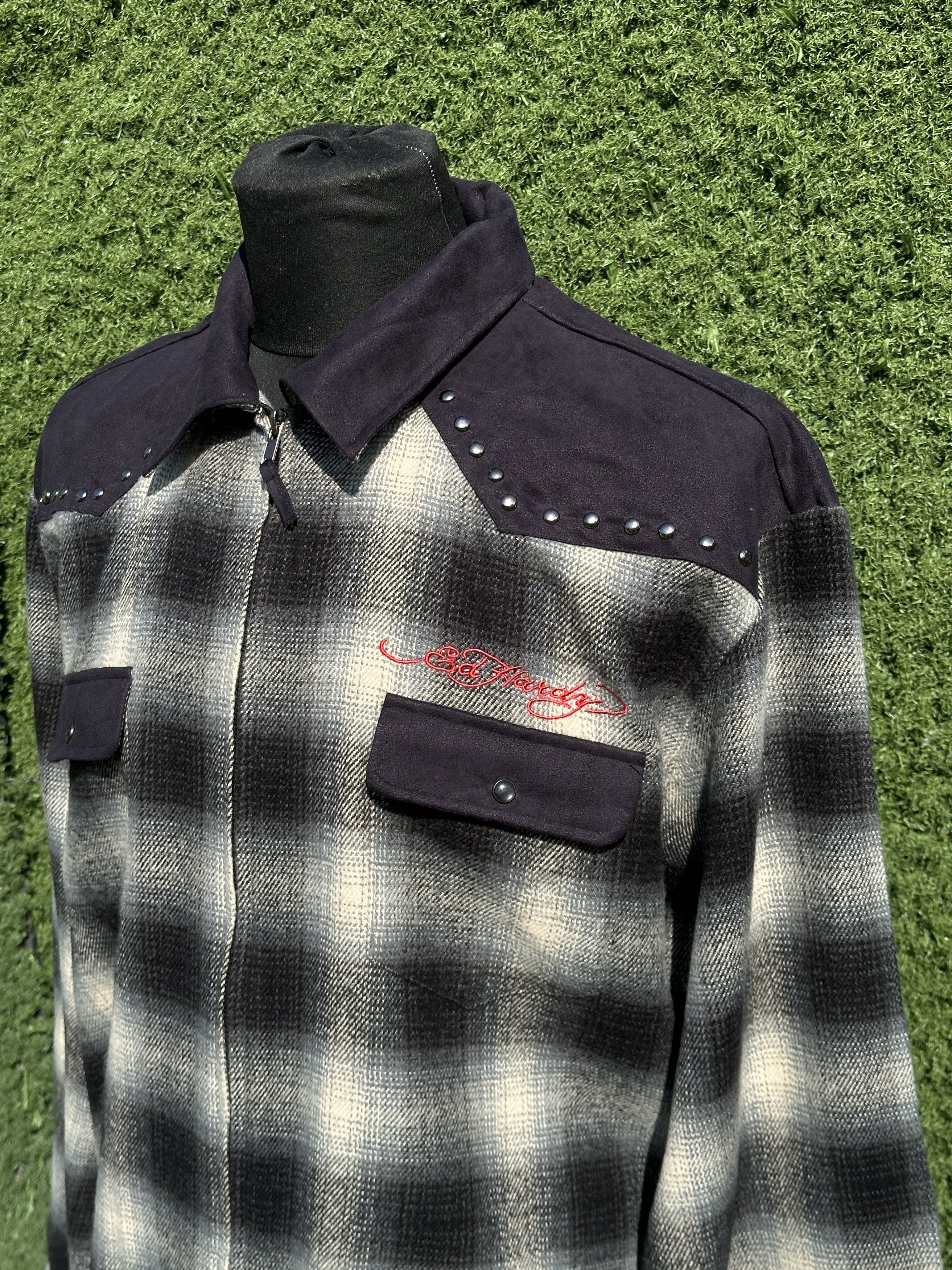 Ed Hardy Ed Hardy Western Flannel Jacket XXL Tiger Christian Audigier Size US XXL / EU 58 / 5 - 6 Thumbnail