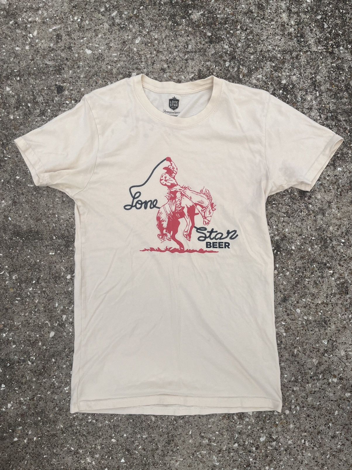Designer Lone Star Beer Cowboy Lasso Graphic Tee Size US S / EU 44-46 / 1 - 2 Thumbnail