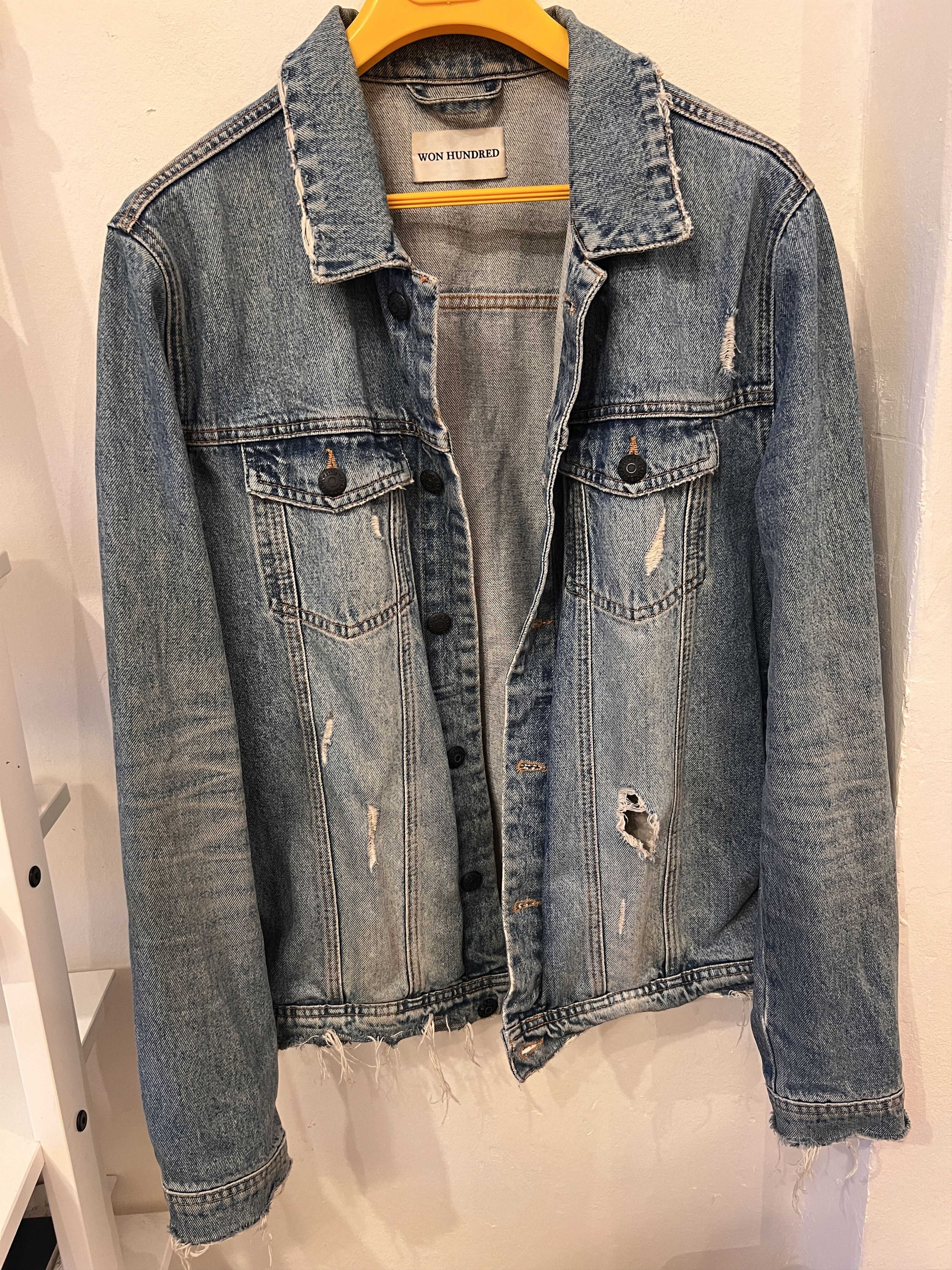 image of Won Hundred Distressed Scandinavian Brand in Bleu, Men's (Size Medium)