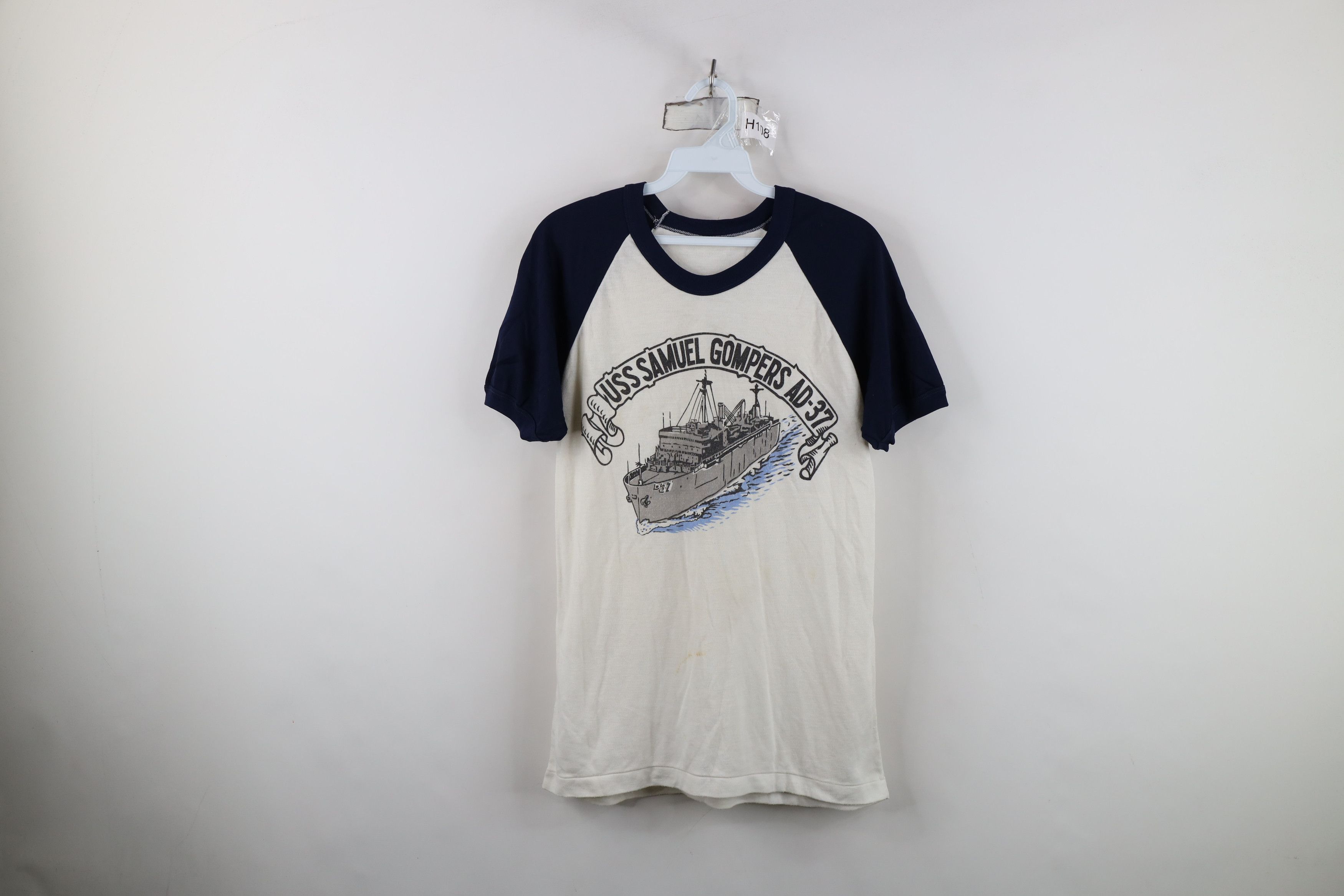 Vintage Vintage 70s Gompers AD-37 Raglan Ringer T-Shirt White USA Size US M / EU 48-50 / 2 - 1 Thumbnail