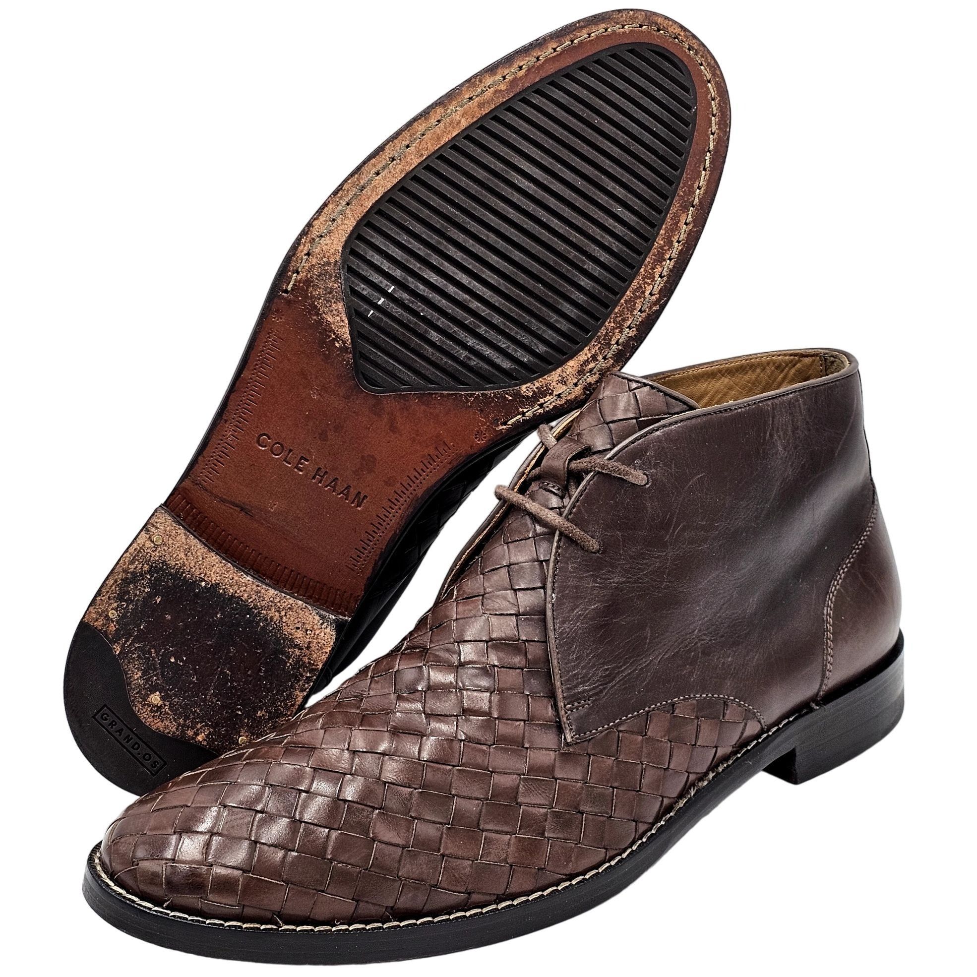 Cole Haan Cole Haan Cambridge Brown Woven Leather Chukka Boots Men 8.5 Size US 8.5 / EU 41-42 - 13 Thumbnail