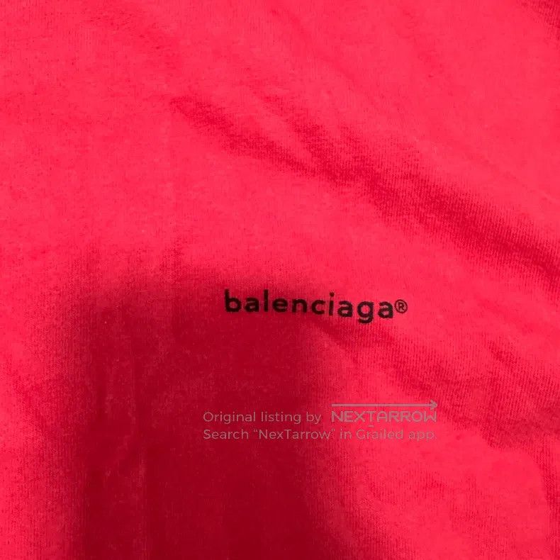Balenciaga Balenciaga Logo Letter Short Sleeve T-Shirt - Burgundy Red Size US M / EU 48-50 / 2 - 2 Thumbnail