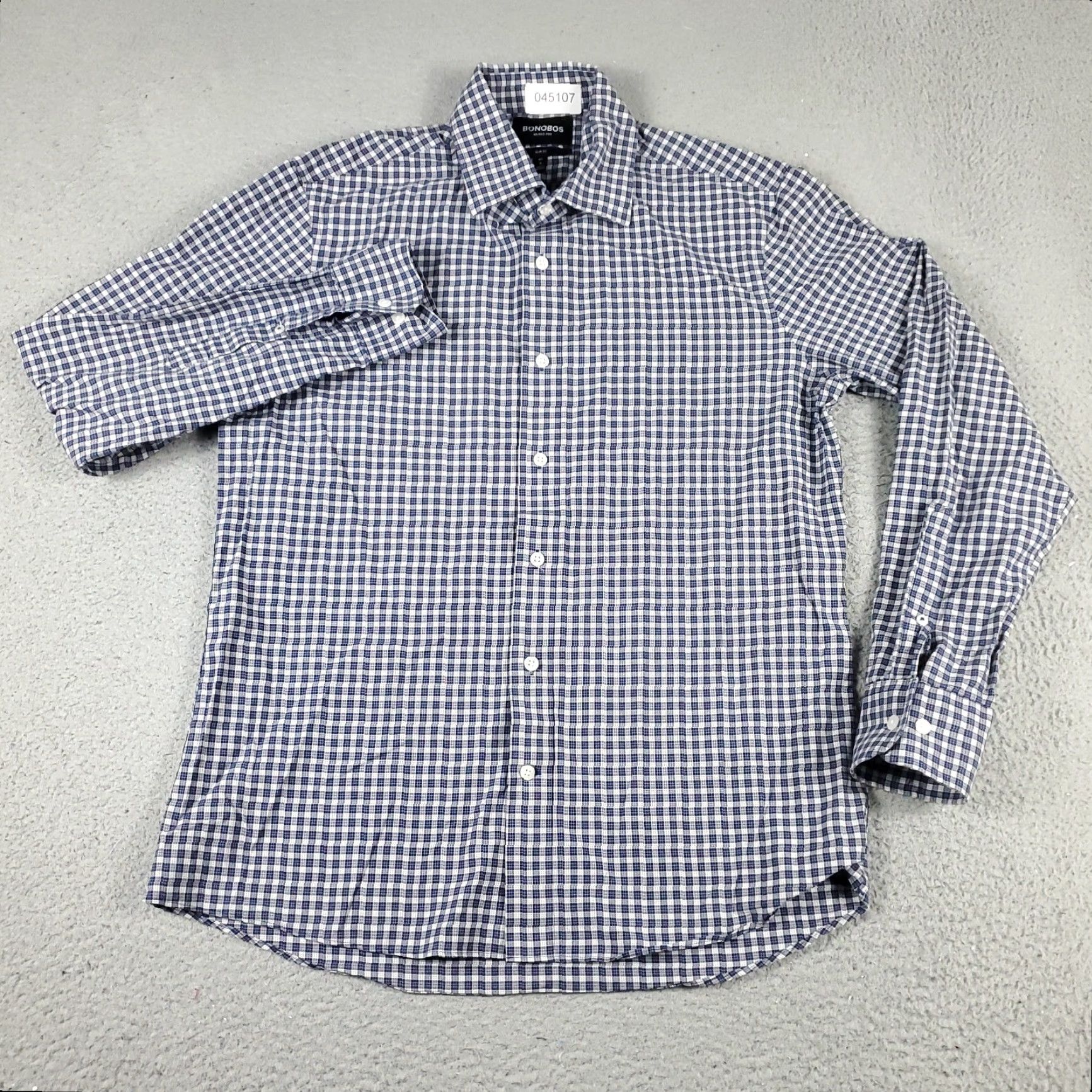 Bonobos Bonobos Shirt Mens Medium Blue Plaid Button-Up Long Sleeve Casual Business Formal Travel Workwear Modern Preppy Size US M / EU 48-50 / 2 - 2 Thumbnail
