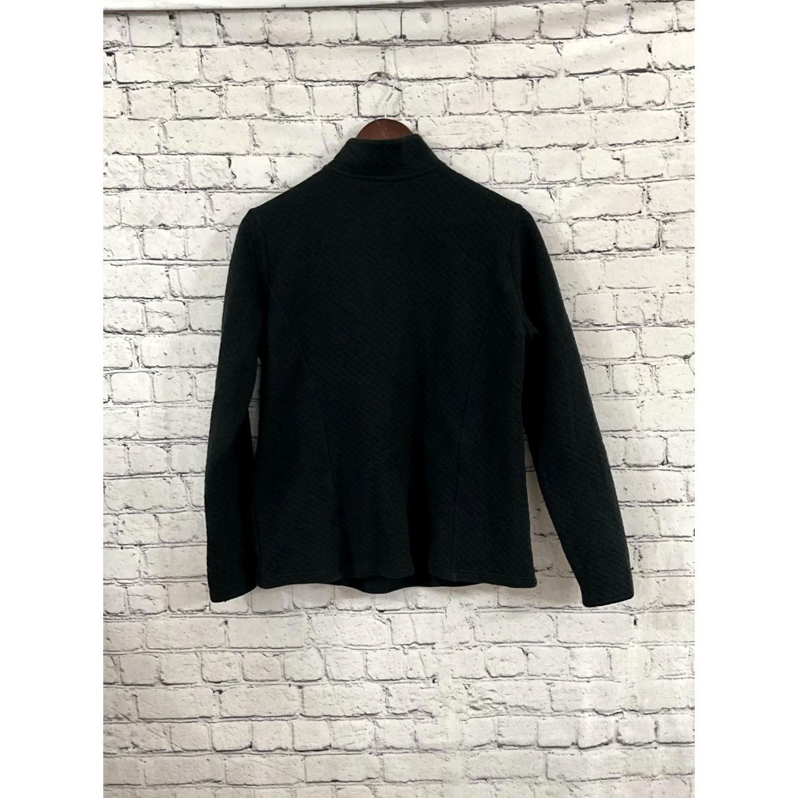 The Mountain Blue Mountain Black Quilted Half-Zip Pullover Jacket Mens S Regular Windbreaker Cotton Blend Zip Front Size US S / EU 44-46 / 1 - 3 Thumbnail