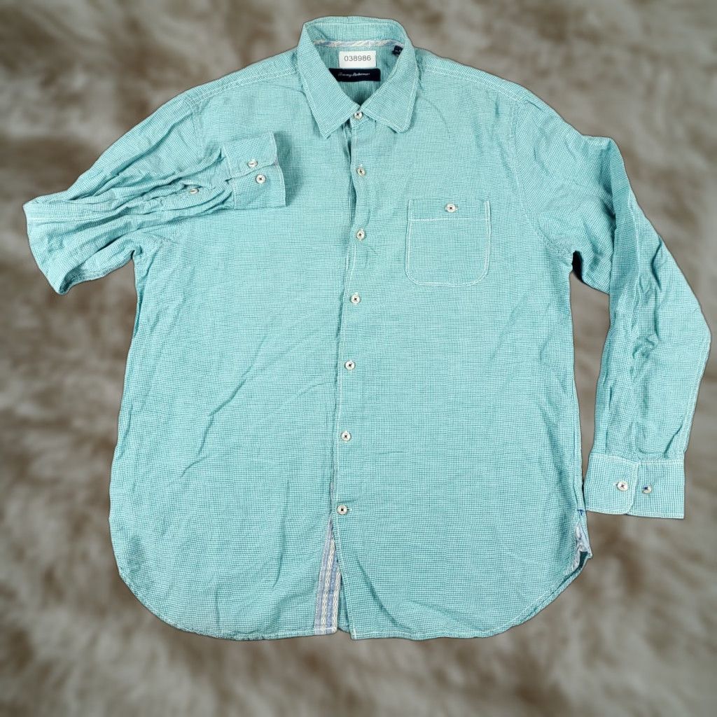 Tommy Bahama Tommy Bahama Blue Plaid Button-Up Shirt Mens Large Long Sleeve Casual Woven Size US L / EU 52-54 / 3 - 1 Thumbnail