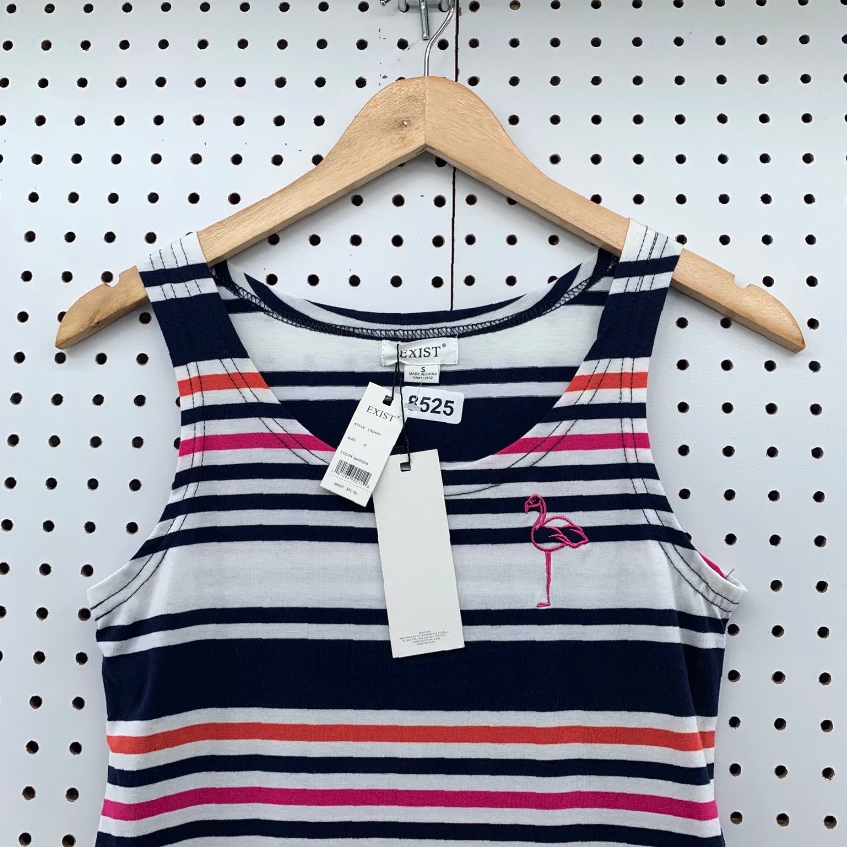 Vintage NEW Exist Women’s Maxi Dress Size Small Black White Pink Striped Sleeveless Round Neck Spring Summer NWT Womens Size S / US 4 / IT 40 - 3 Thumbnail
