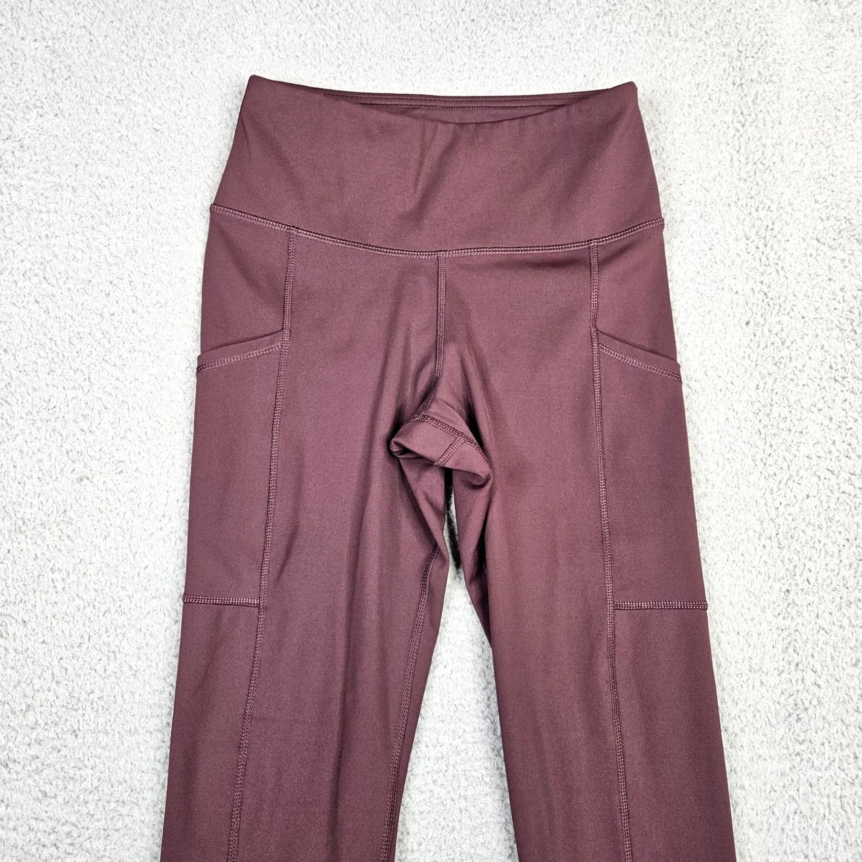 Vintage BR STANDARD Women’s Side Pockets Legging XS Activewear Pants Yoga Leggings XS Red casual fitness Women Mens Girls Size 26" / US 2 / IT 38 - 3 Thumbnail