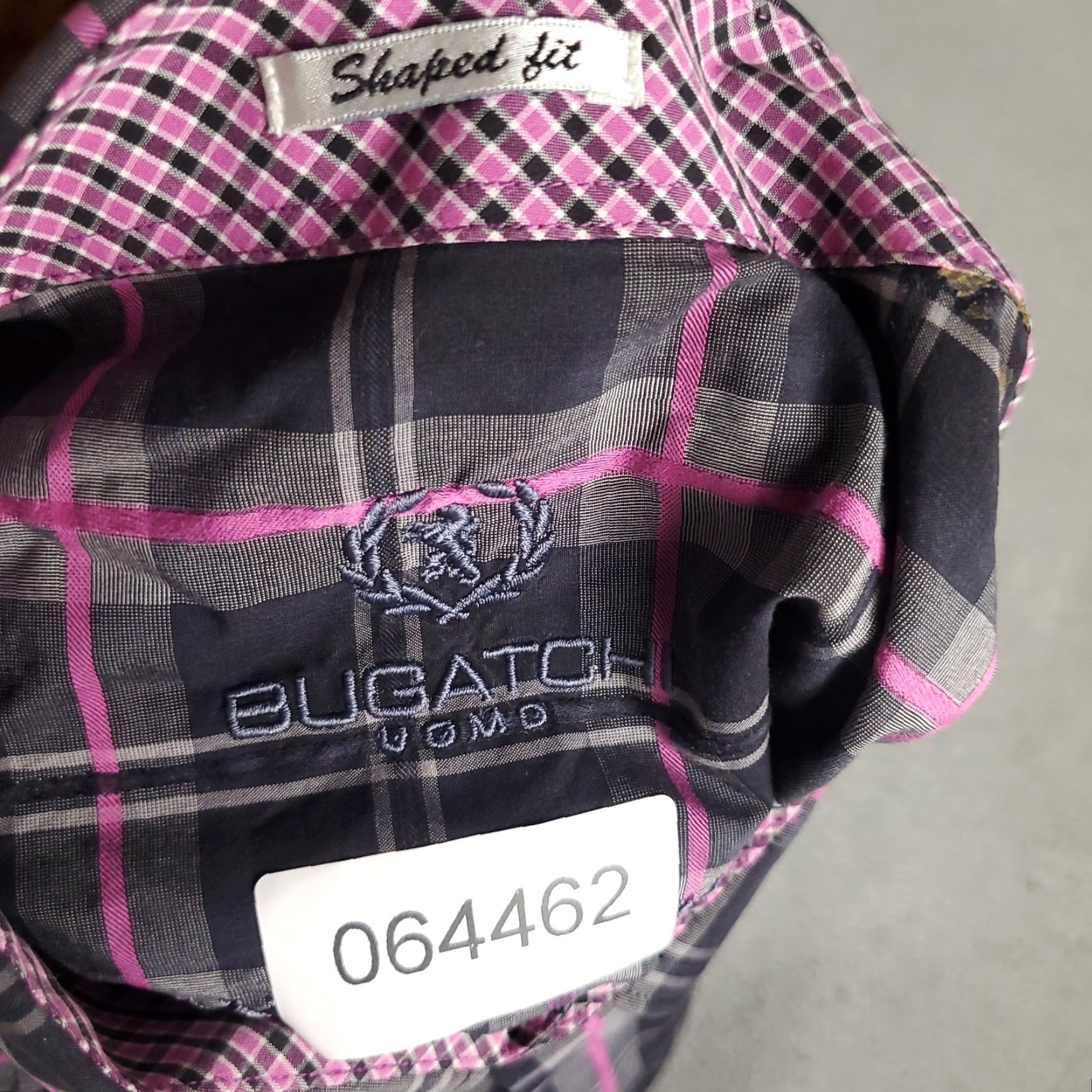 BUGATCHI Bugatchi Uomo Shirt Mens Large Gray Plaid Button-Up Long Sleeve Regular Fit Size US L / EU 52-54 / 3 - 8 Thumbnail