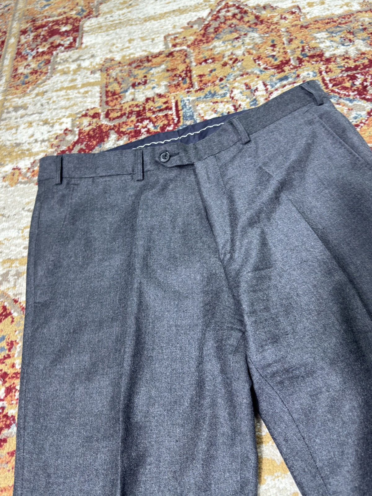 Vintage 1980s Wool Suit Pants Baggy Trousers Blend Balenciaga Rick Size US 33 - 3 Thumbnail