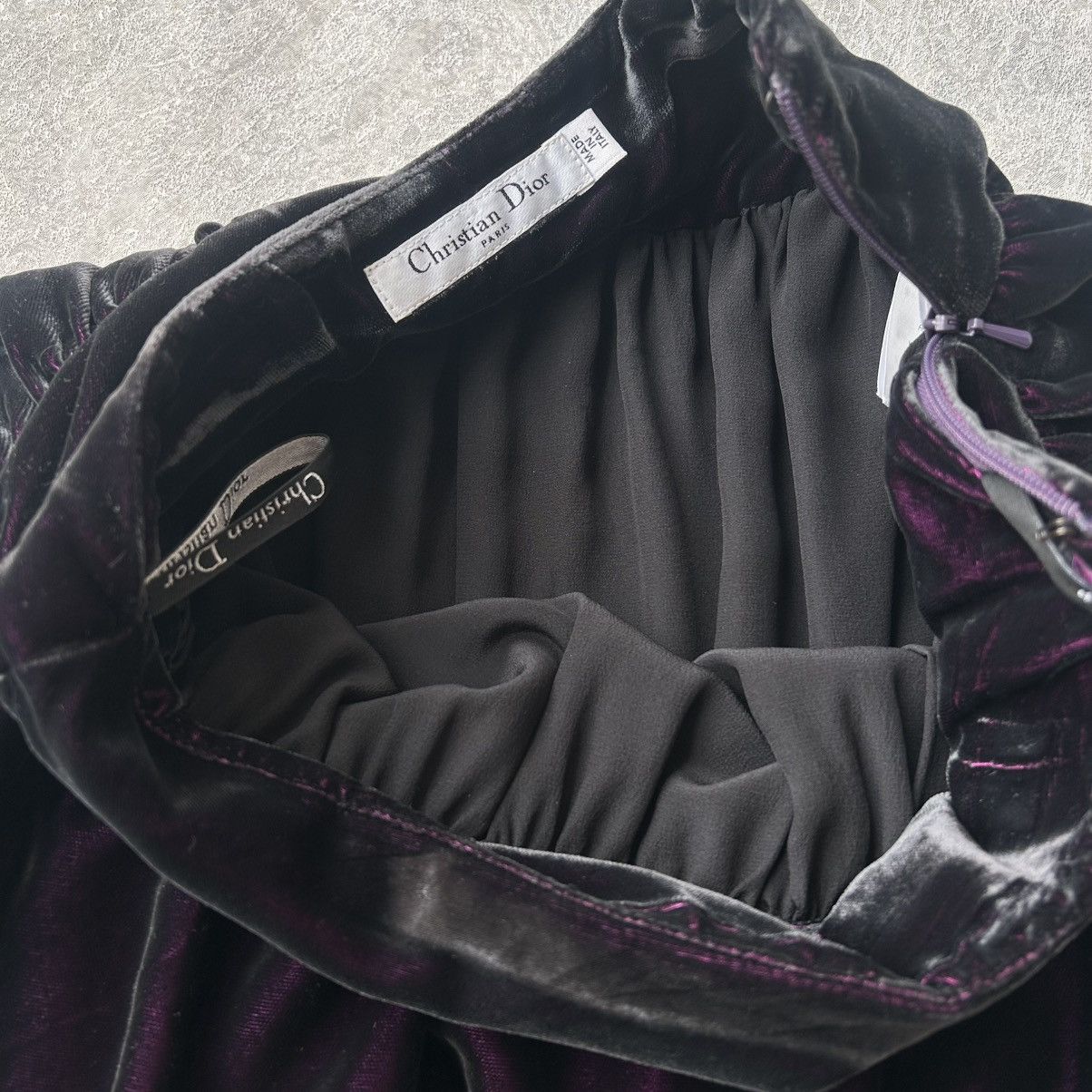 Christian Dior Monsieur Christian Dior Pleated Velvet Skirt Size 30" / US 8 / IT 44 - 8 Thumbnail