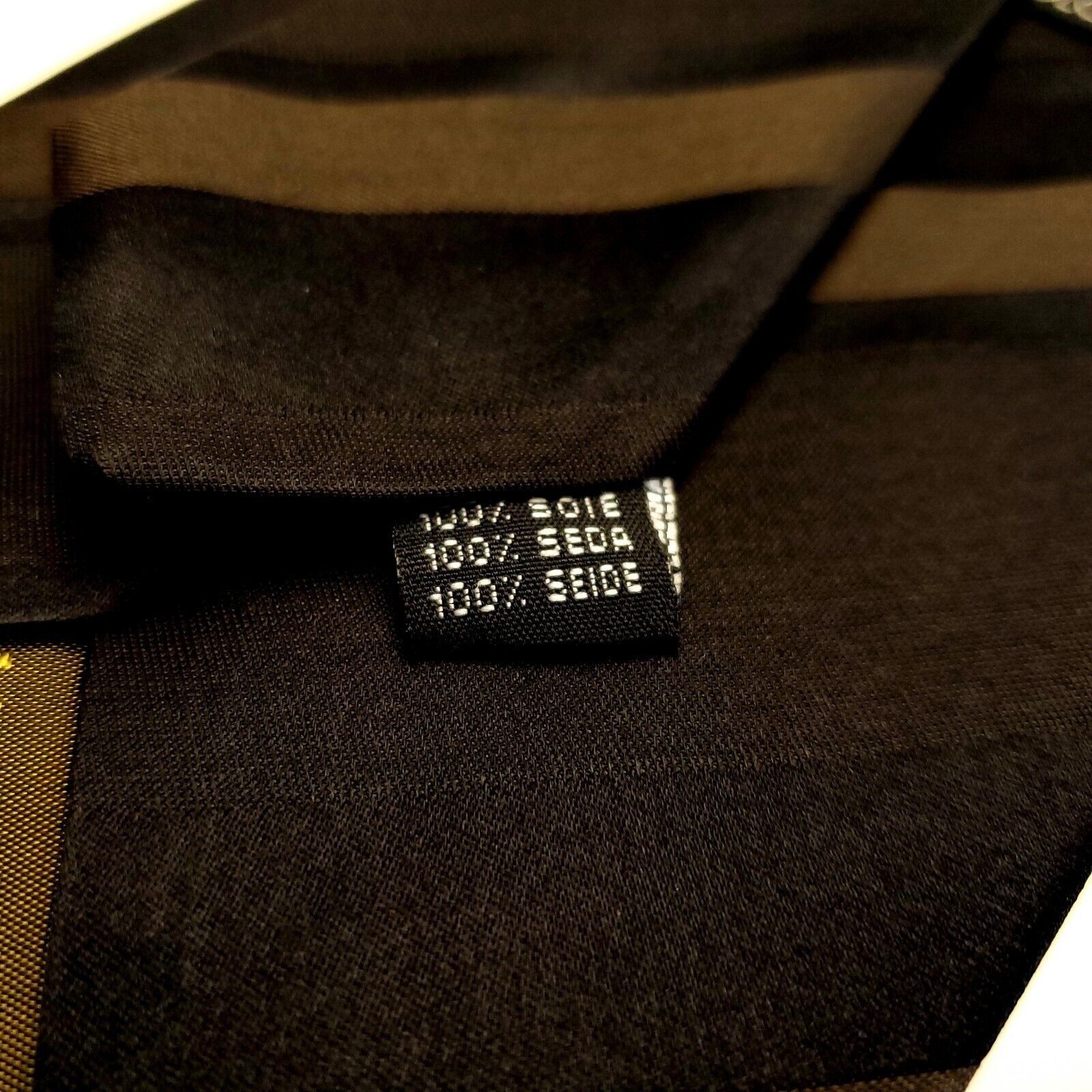 Designer Vito Rufolo Uomo Couture Silk Tie Brown Woven Striped Wide I Size ONE SIZE - 6 Thumbnail