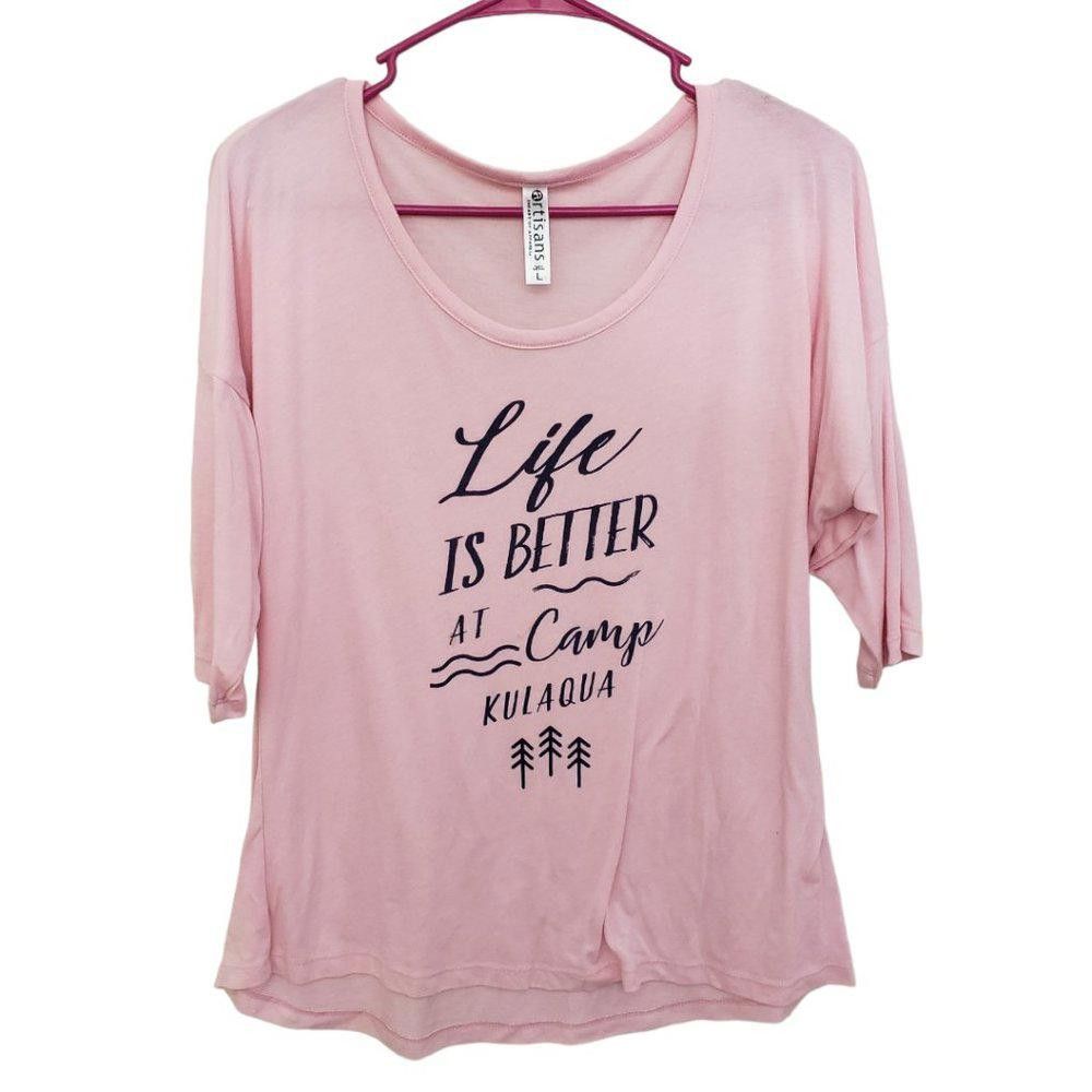 Designer CT535 Graphic Pink T-shirt 3/4 Sleeve L Size L / US 10 / IT 46 - 1 Thumbnail