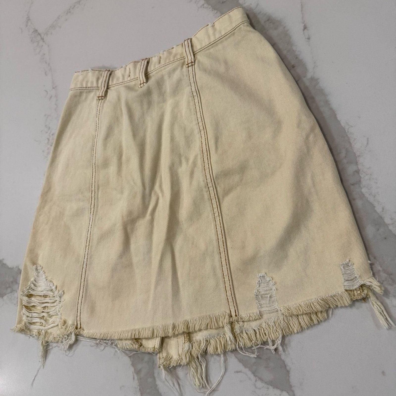 Free People Free People We The Free FauxWrap Distress MiniSkirt Womens25 Size 25" / US 0 / IT 36 - 9 Thumbnail
