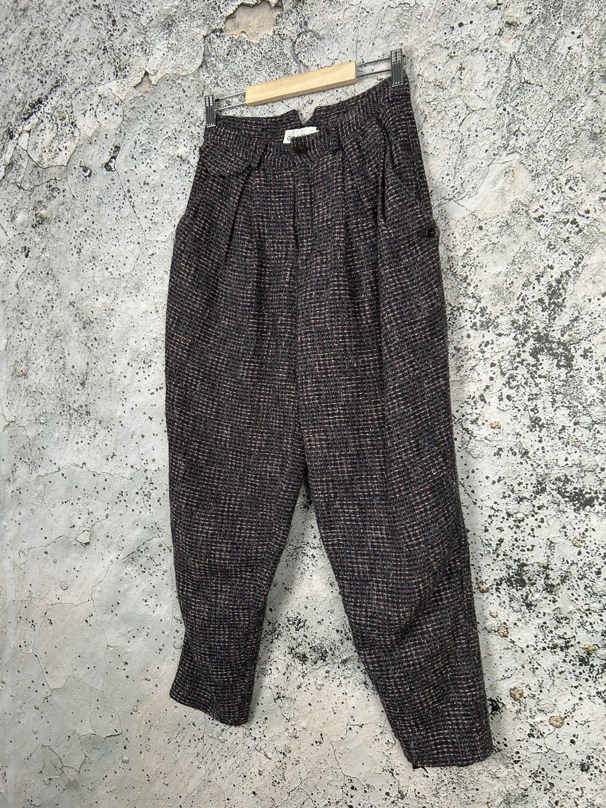 Calvin Klein × Vintage Vintage Calvin Klein 90s Avant Garde Alternative Wool Pants Size US 30 / EU 46 - 2 Thumbnail