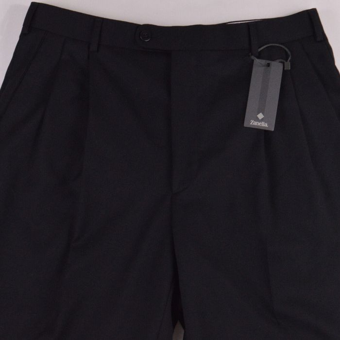 Zanella NEW Zanella Mens Pants 32 Black Unhemmed Natural Stretch Grailed