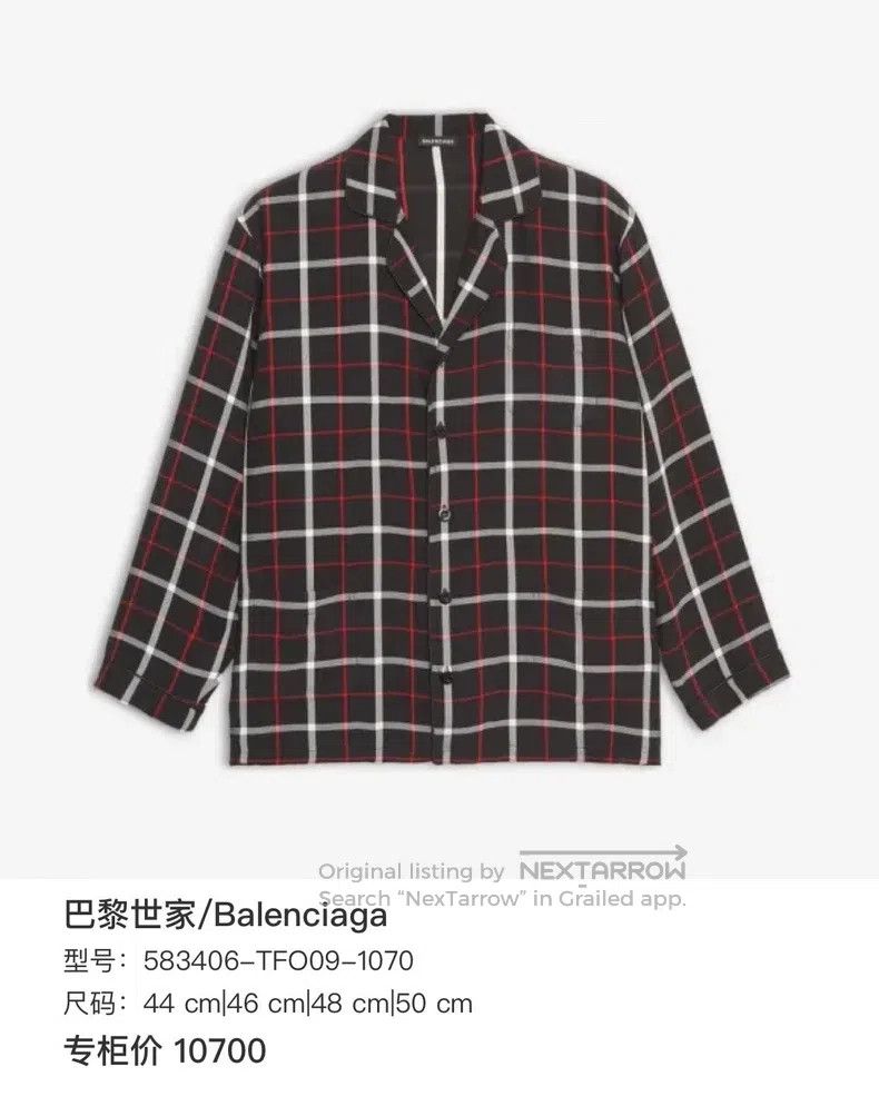 Balenciaga Balenciaga Black and Red Plaid Shirt Size US S / EU 44-46 / 1 - 6 Thumbnail