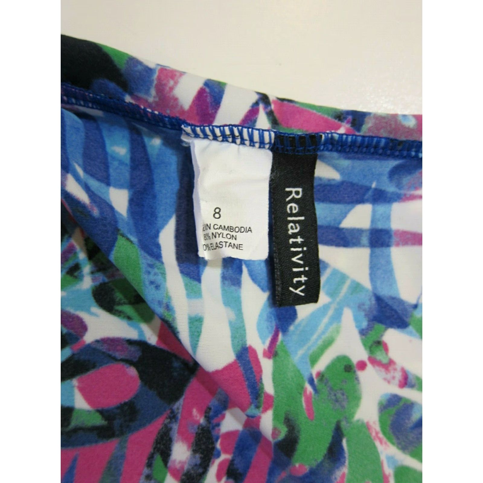 Vintage Relativity Hawaiian Floral Padded Halter Tankini Swim Top Size 8 Women Pink Green Blue Size M / US 6-8 / IT 42-44 - 3 Thumbnail