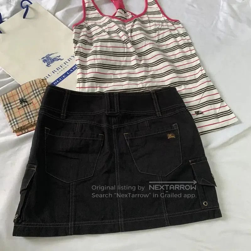 Burberry Burberry Black Cotton Fitted Mini Skirt. Size 23" - 4 Thumbnail