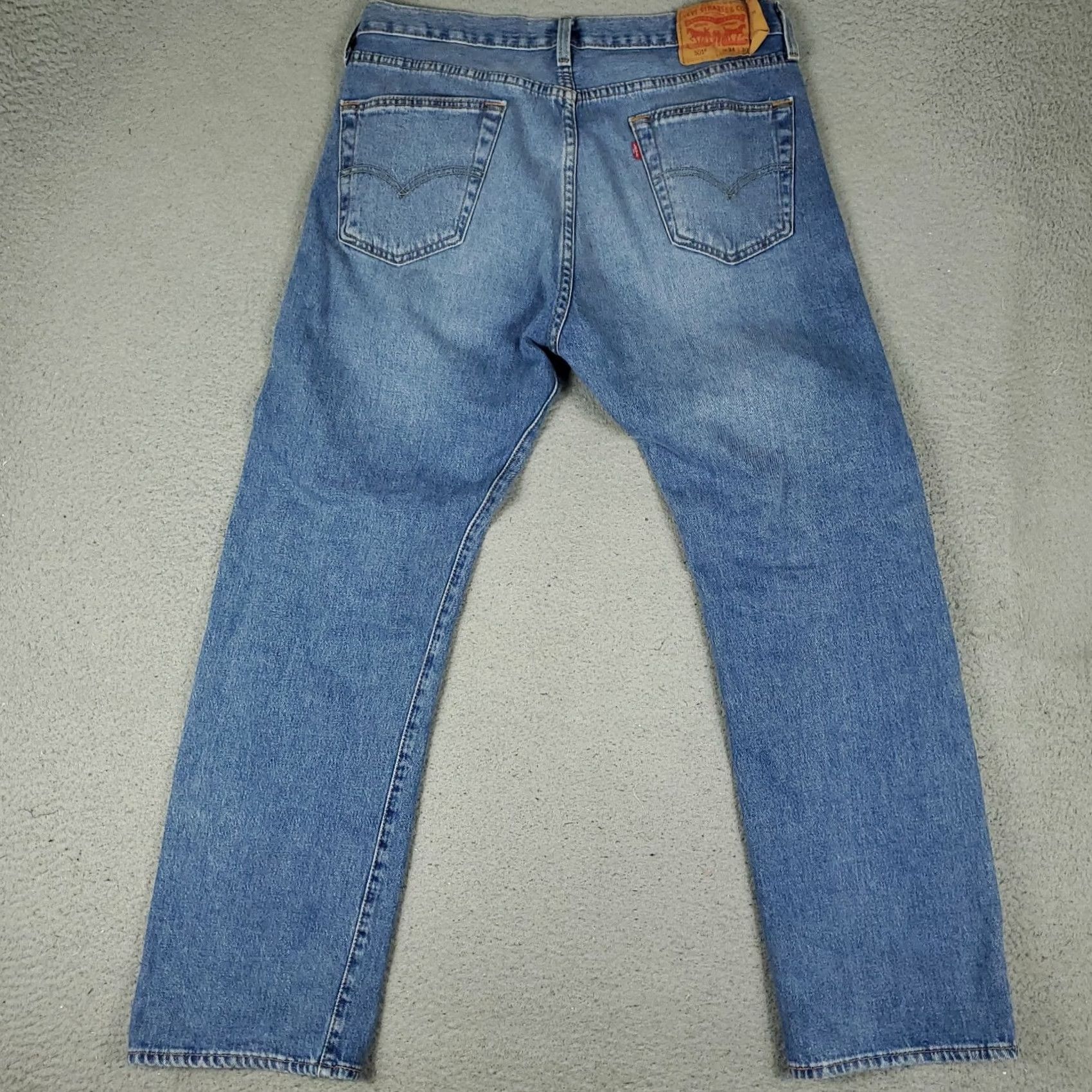 Levi's Levi's 501 Jeans Mens Regular Fit Blue Denim Button Fly Straight Leg 34x30 Pants Size US 34 / EU 50 - 7 Thumbnail