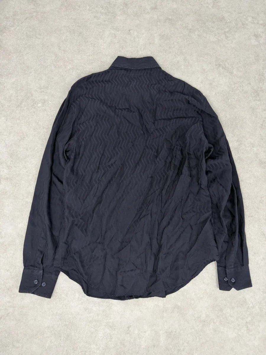 Emporio Armani 1990s Emporio Armani Navy Wavy Lined Shirt Size US M / EU 48-50 / 2 - 2 Thumbnail