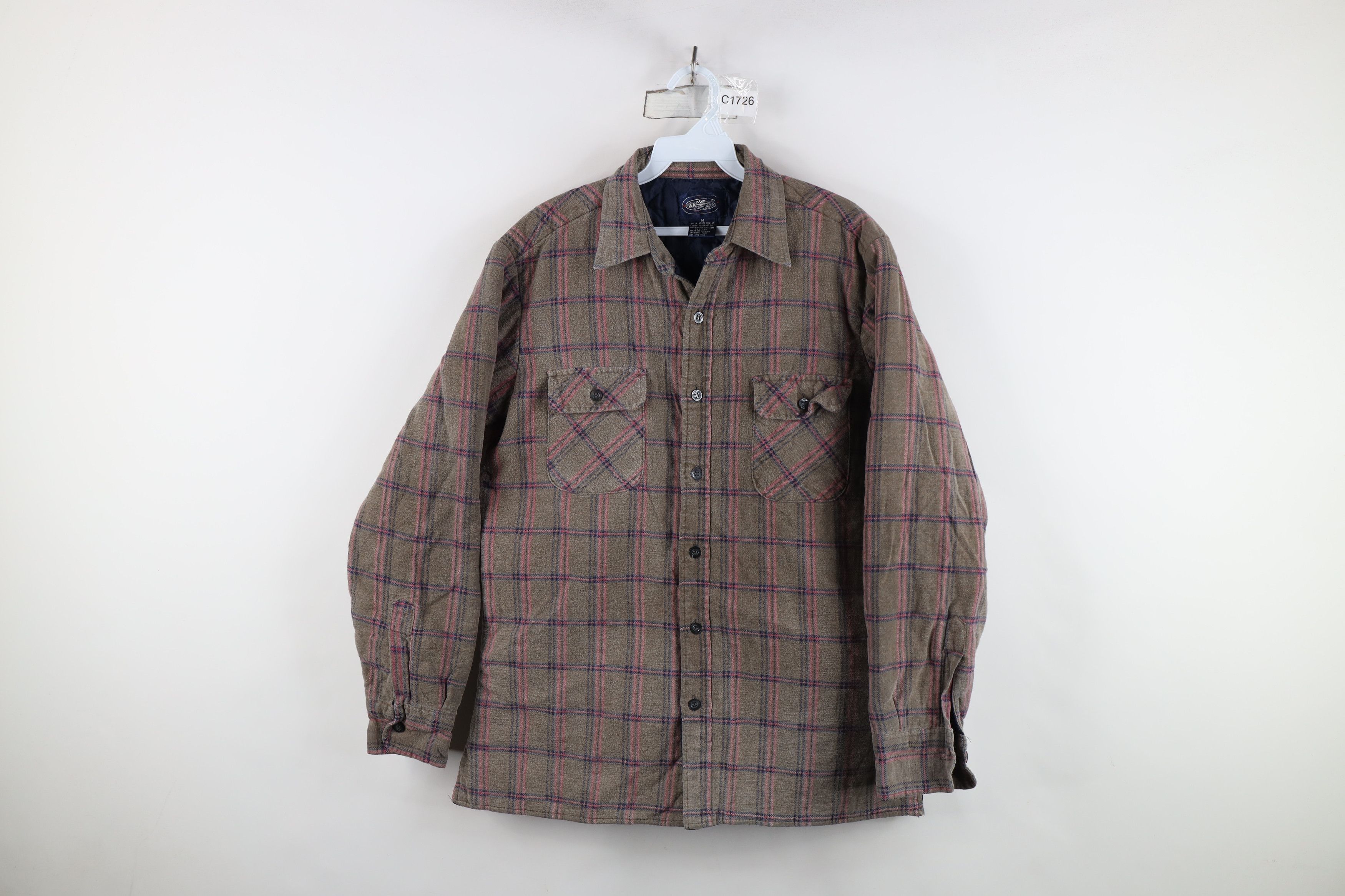 Vintage Vintage 90s Streetwear Quilted Flannel Shirt Jacket Shacket Size US M / EU 48-50 / 2 - 1 Thumbnail