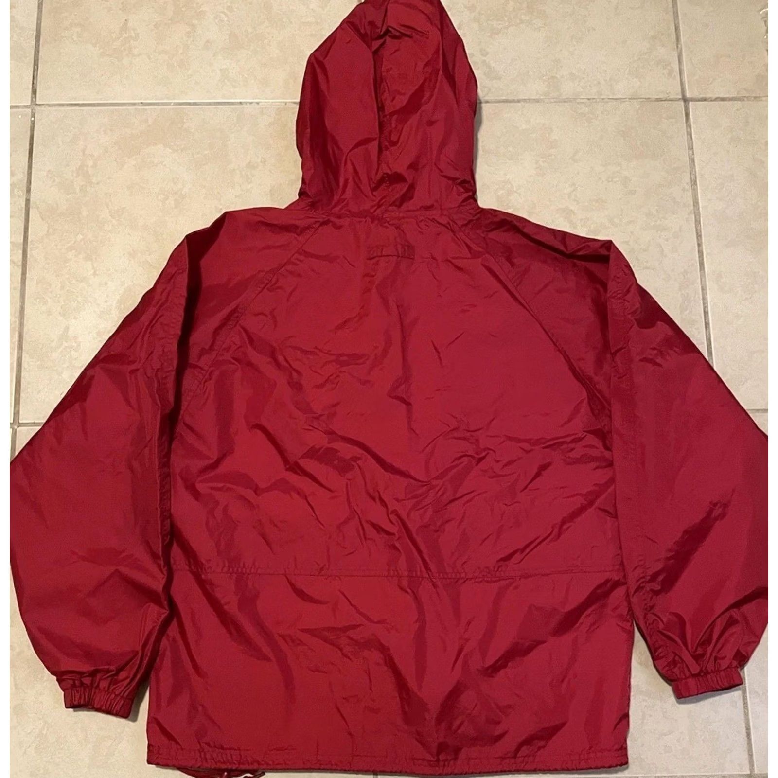 Honda VINTAGE Honda Racing Anorak Jacket M Red Biker 90s Windbreaker Racing Nascar Indy 500 Harley 1/2 Zip Hooded Mens Size US M / EU 48-50 / 2 - 4 Thumbnail