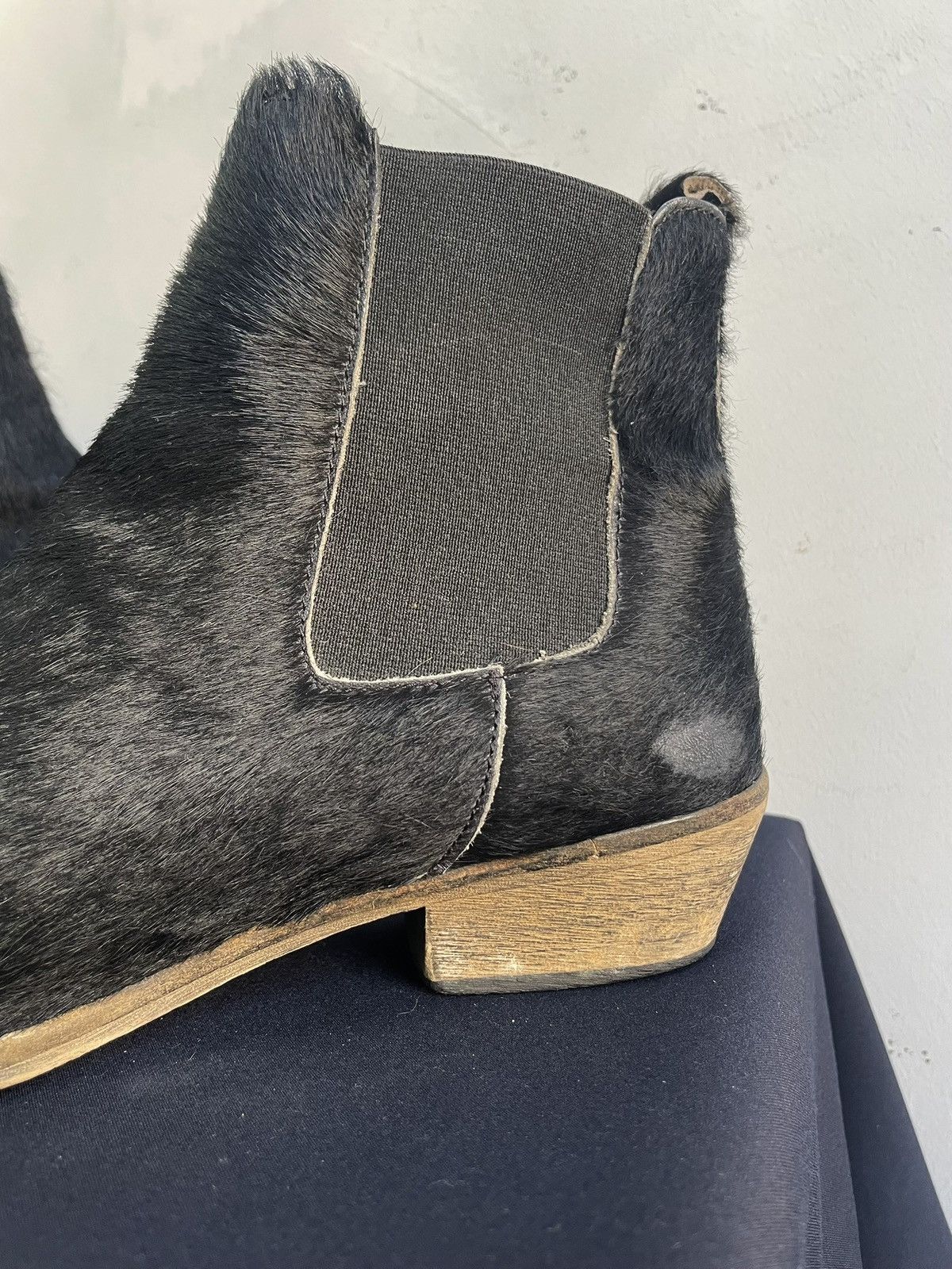 If Six Was Nine Chelsea Boot Horse Leather Ankle real fur Western Shoes Size US 6 / EU 39 - 6 Thumbnail
