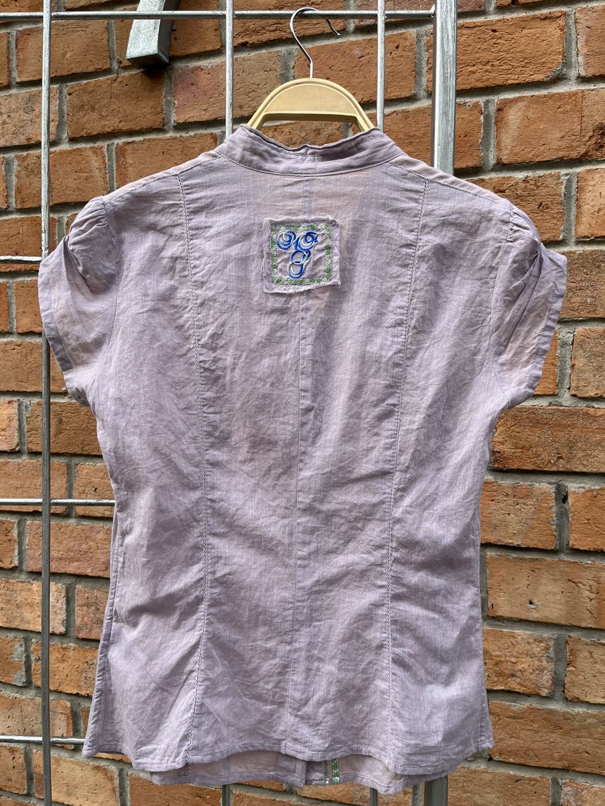 Marithe + Francois Girbaud Marithe Francois GirbaudLight Purple Blouse with Embroidered Size ONE SIZE - 7 Thumbnail