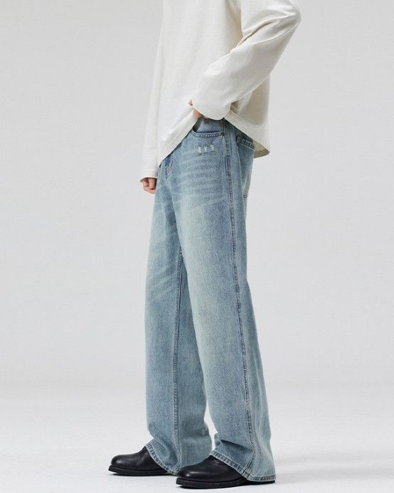 Japanese Brand American street men's straight leg loose baggy ripped jeans Size US 32 / EU 48 - 3 Thumbnail