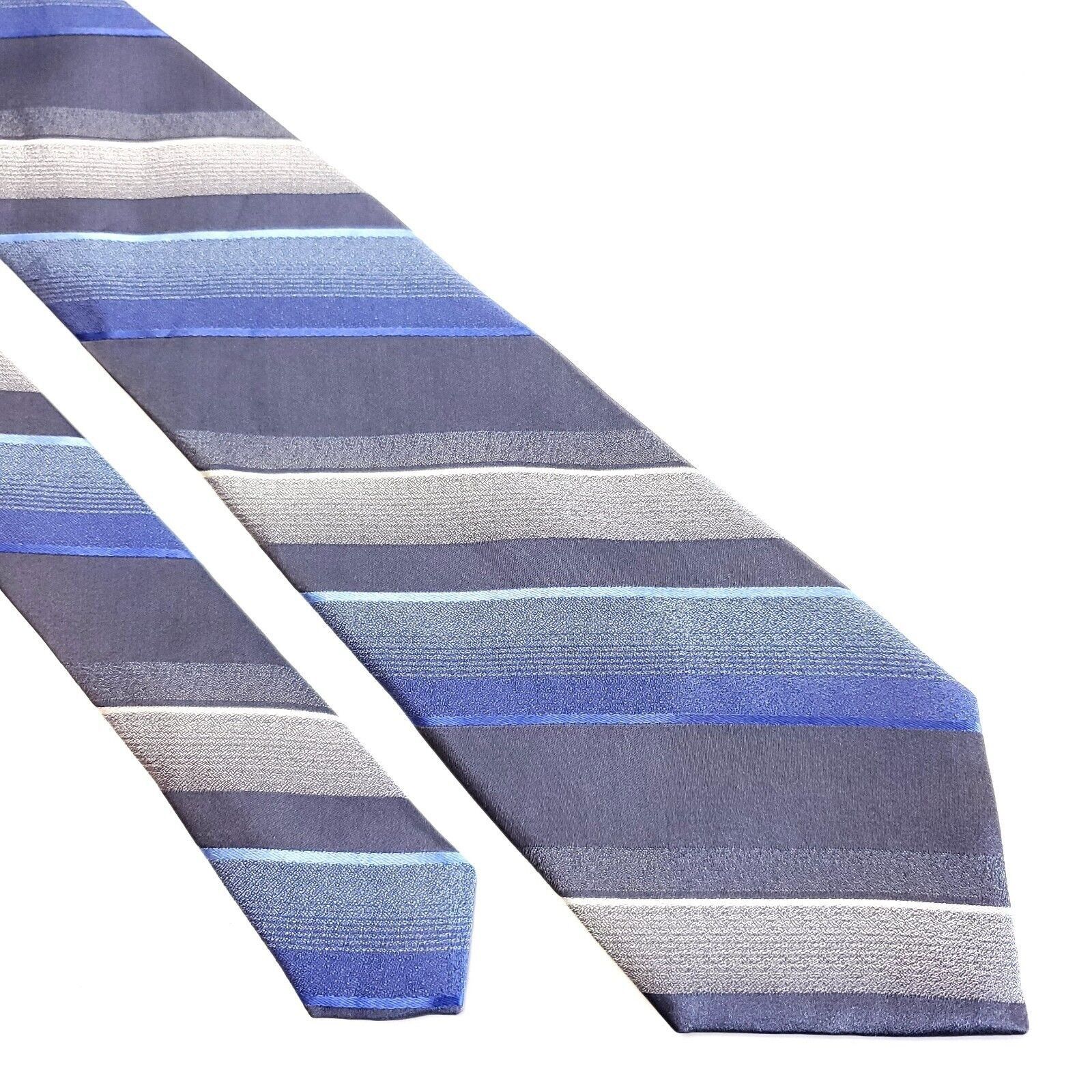 Van Heusen Van Heusen Blue Gray Striped Woven Silk Tie Size ONE SIZE - 1 Thumbnail