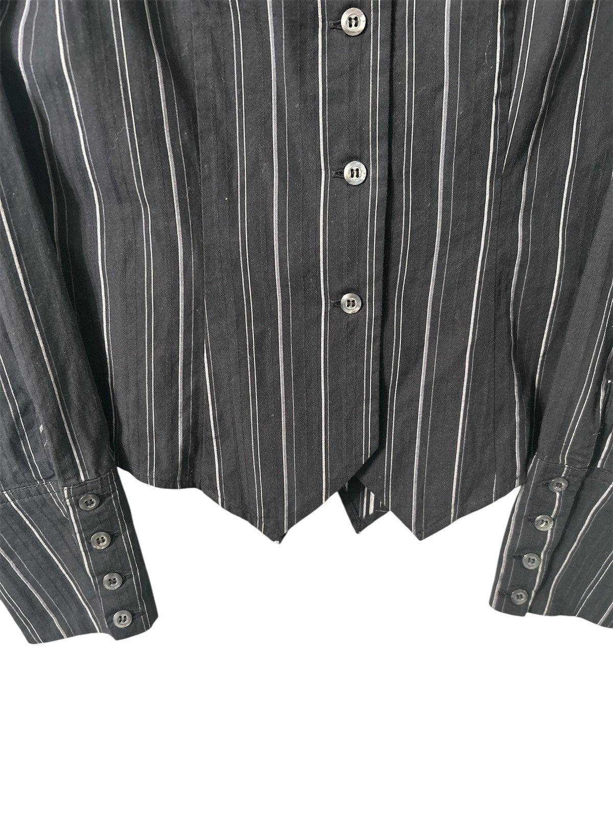 If Six Was Nine Black Peace Now Pinstripe Ruffle Button Up Size US M / EU 48-50 / 2 - 5 Thumbnail