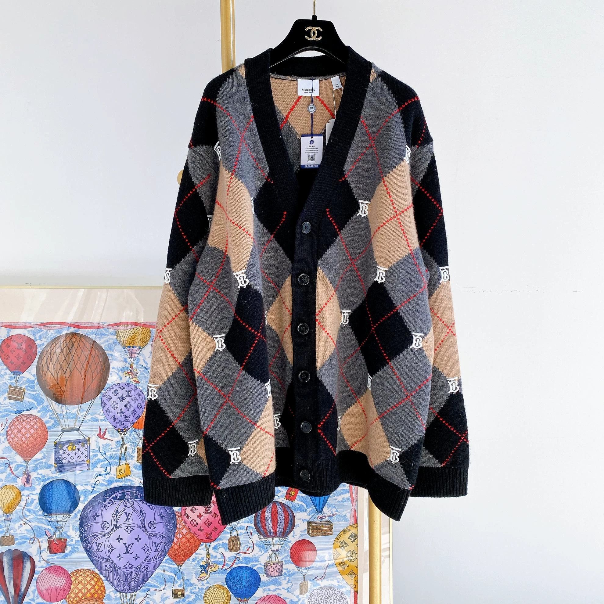 Burberry Burberry color blocked check wool cardigan XL Size XL / US 12-14 / IT 48-50 - 1 Thumbnail