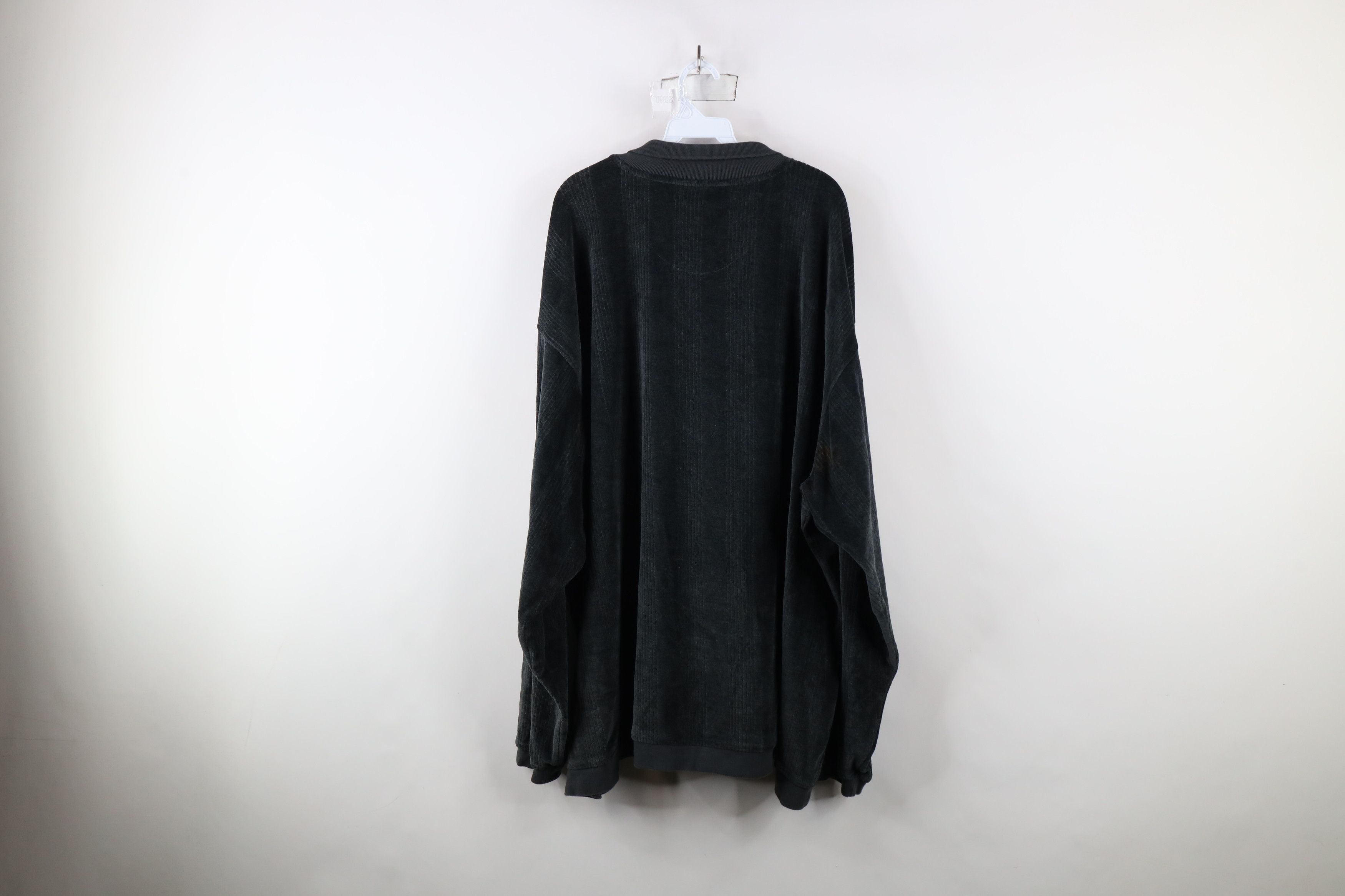 Vintage Vinage 90s Streetwear Velour Pullover Polo Shirt Gray Size US XXL / EU 58 / 5 - 11 Thumbnail