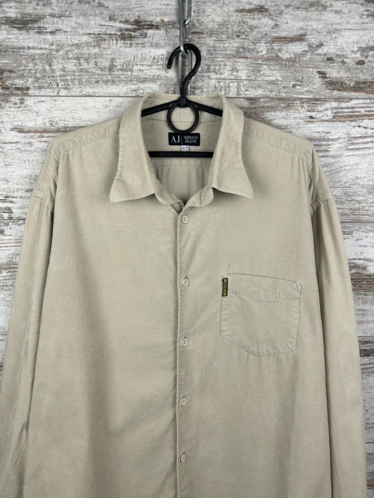 Armani Mens Vintage Armani jeans shirts button up velvet corduroy Size US XL / EU 56 / 4 - 2 Thumbnail