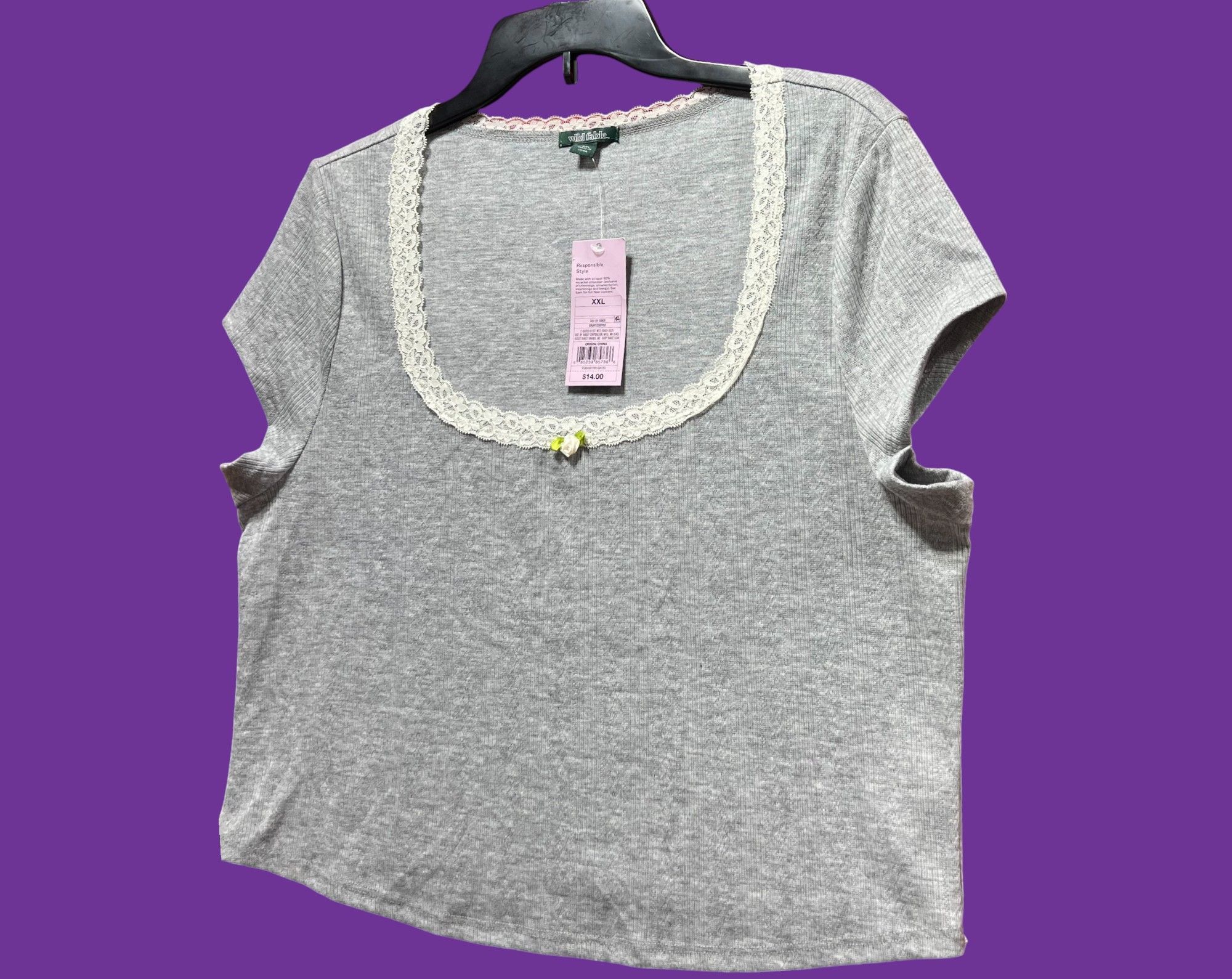 Other Wild fable - Women's Short Sleeve Pointelle Rosette T-Shirt Size XXL / US 16-18 / IT 52-54 - 13 Thumbnail