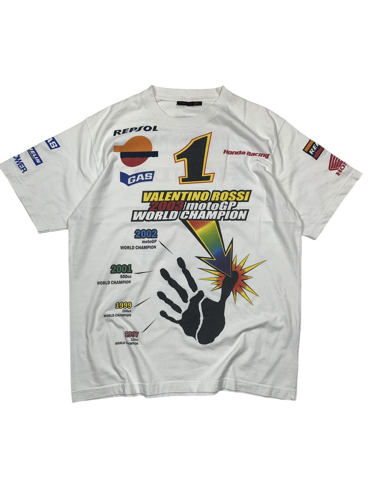 Honda Vintage Valentino Rossi x Honda Racing T-shirt Gas Respol Size US L / EU 52-54 / 3 - 1 Thumbnail