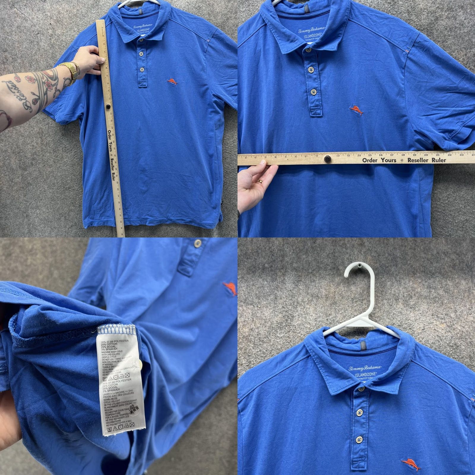 Tommy Bahama Tommy Bahama Polo Shirt Mens L Blue IslandZone Performance Golf Stretch Shirt Short Sleeve PoloMens Blue Size US L / EU 52-54 / 3 - 8 Thumbnail