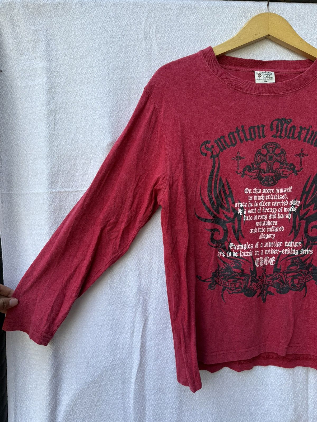 Hysteric Glamour Natural Clothes Poem Cross Gothic Vkei Style Longsleeve Size US M / EU 48-50 / 2 - 4 Thumbnail