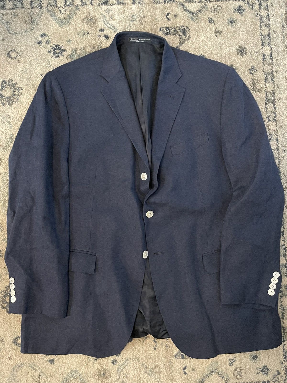 Polo Ralph Lauren × Vintage 3-Button Linen / Flax Polo 2 Blazer Size 46R - 1 Thumbnail