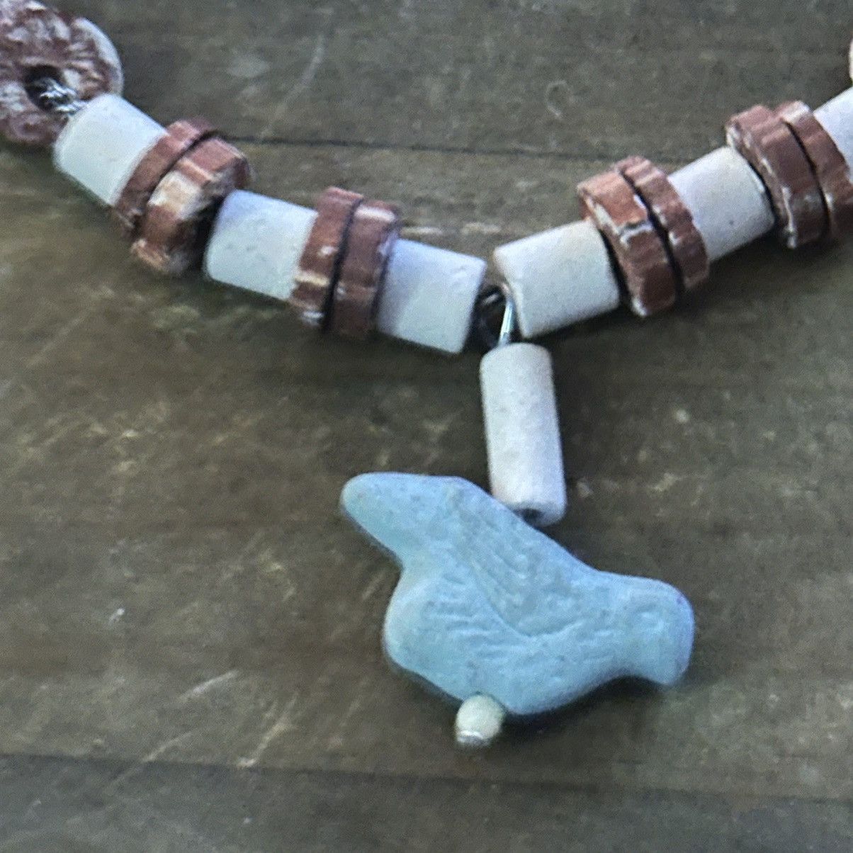 Vintage Vintage porcelain bead bird necklace Size ONE SIZE - 2 Thumbnail
