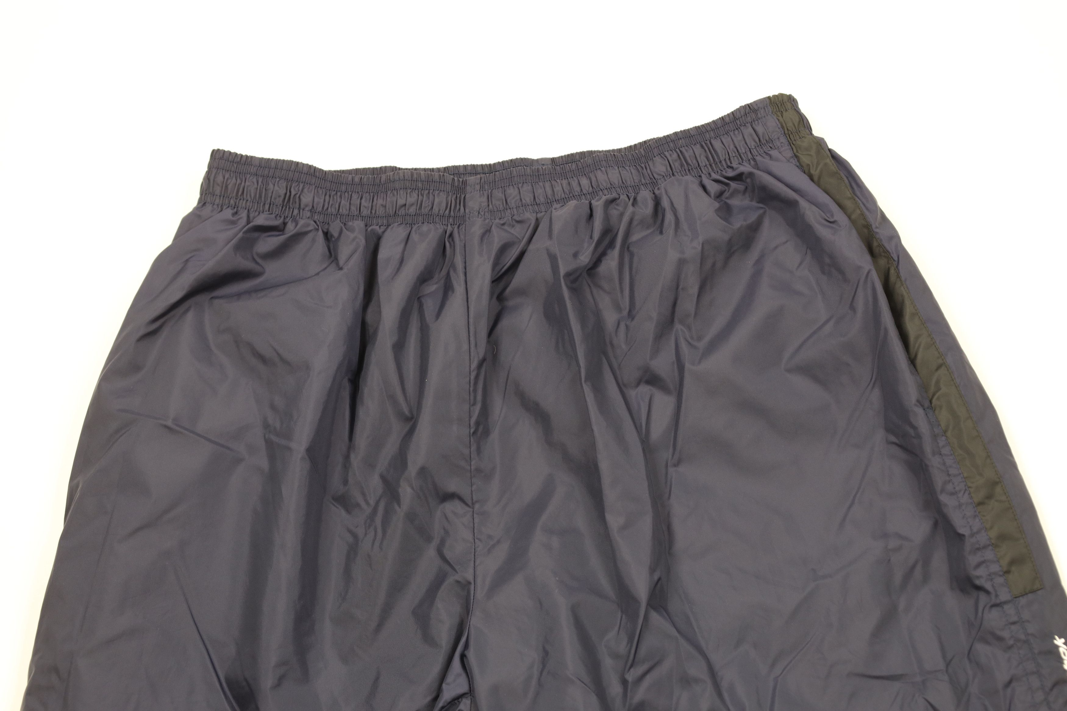 Reebok × Vintage Vintage 90s Reebok Wide Leg Windbreaker Pants Navy Blue Size US 38 / EU 54 - 2 Thumbnail