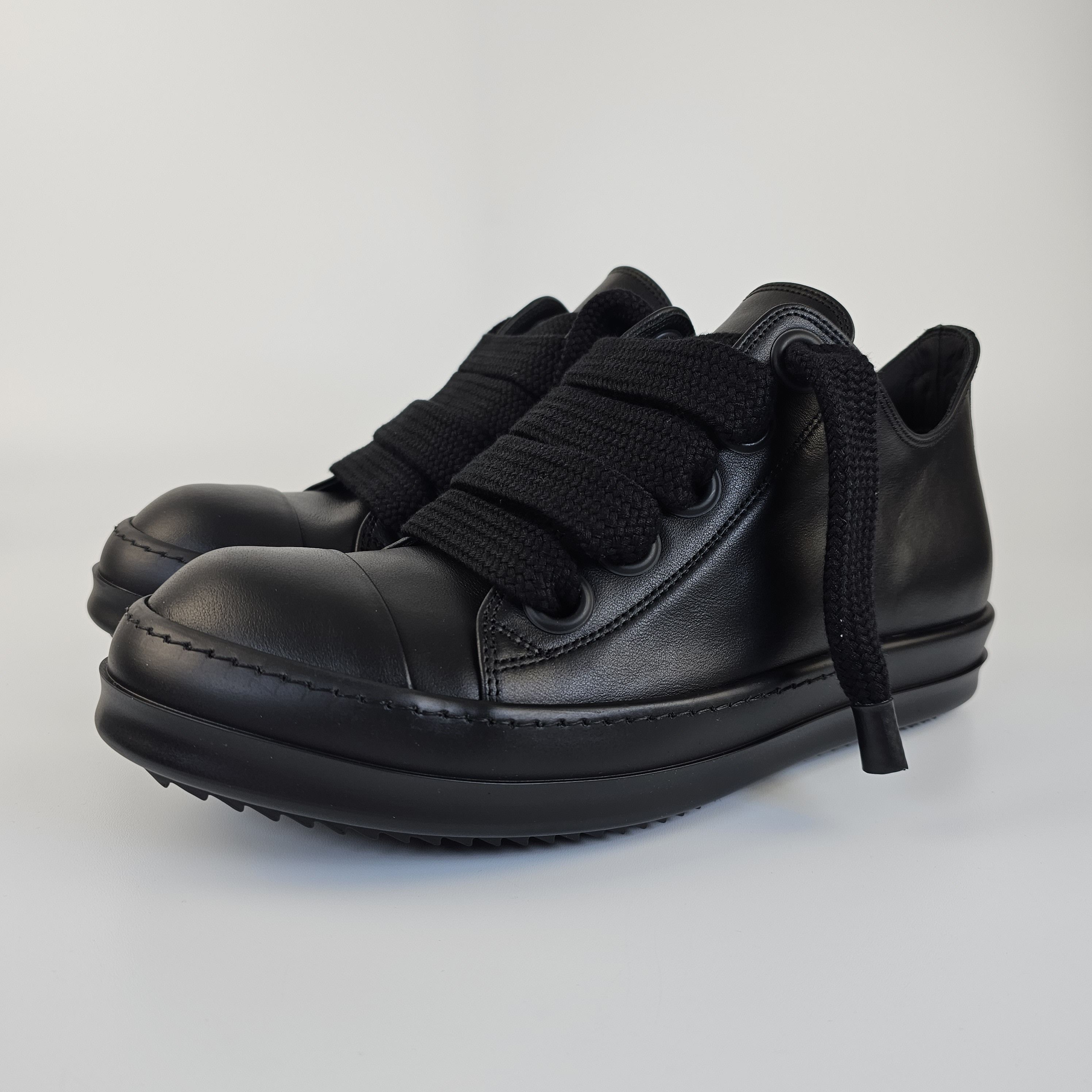 image of Rick Owens Jumbo Laces Lido Black Sneakers New 42, Men's (Size 9)