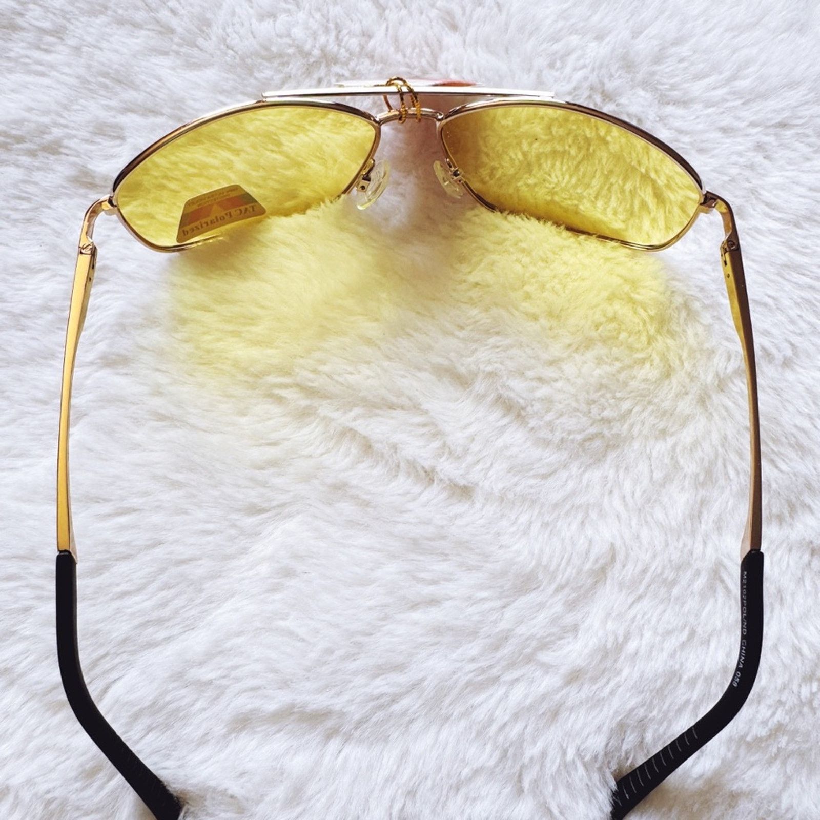 Other Oscar Clear Yellow w/ Gold Rim Aviator Sunglasses Size ONE SIZE - 8 Thumbnail