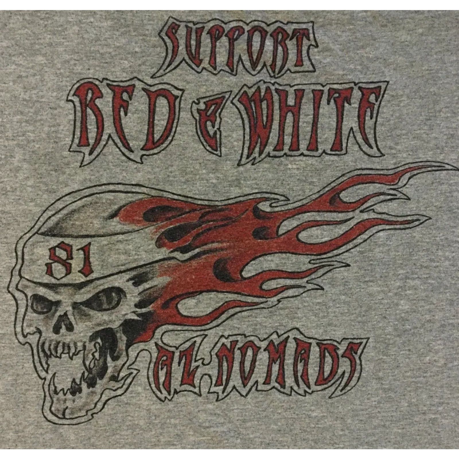 Vintage Vtg Hells Angels 81 Support Faded AZ Nomads Shirt XXL Skull Flame Grunge Y2K 90s Size US XXL / EU 58 / 5 - 3 Thumbnail